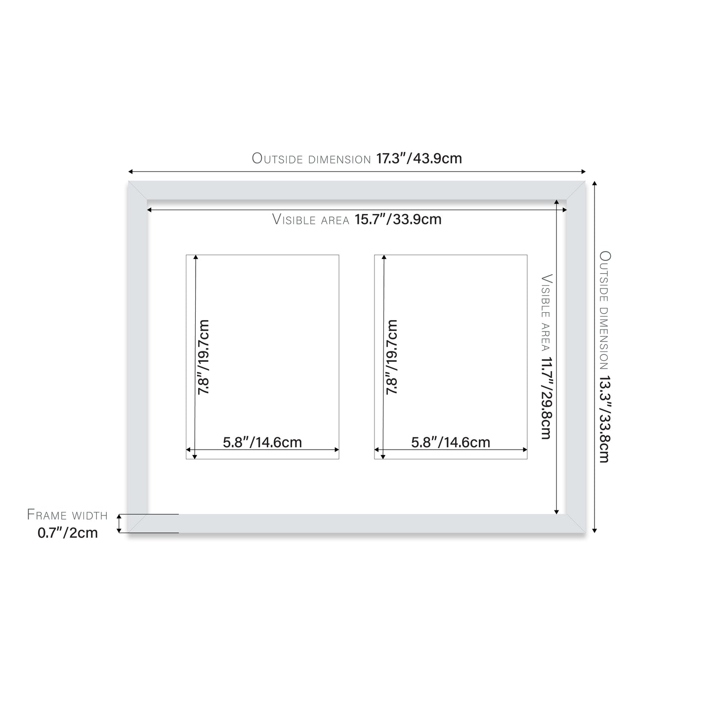 Light Grey Picture Frame 20mm Edge