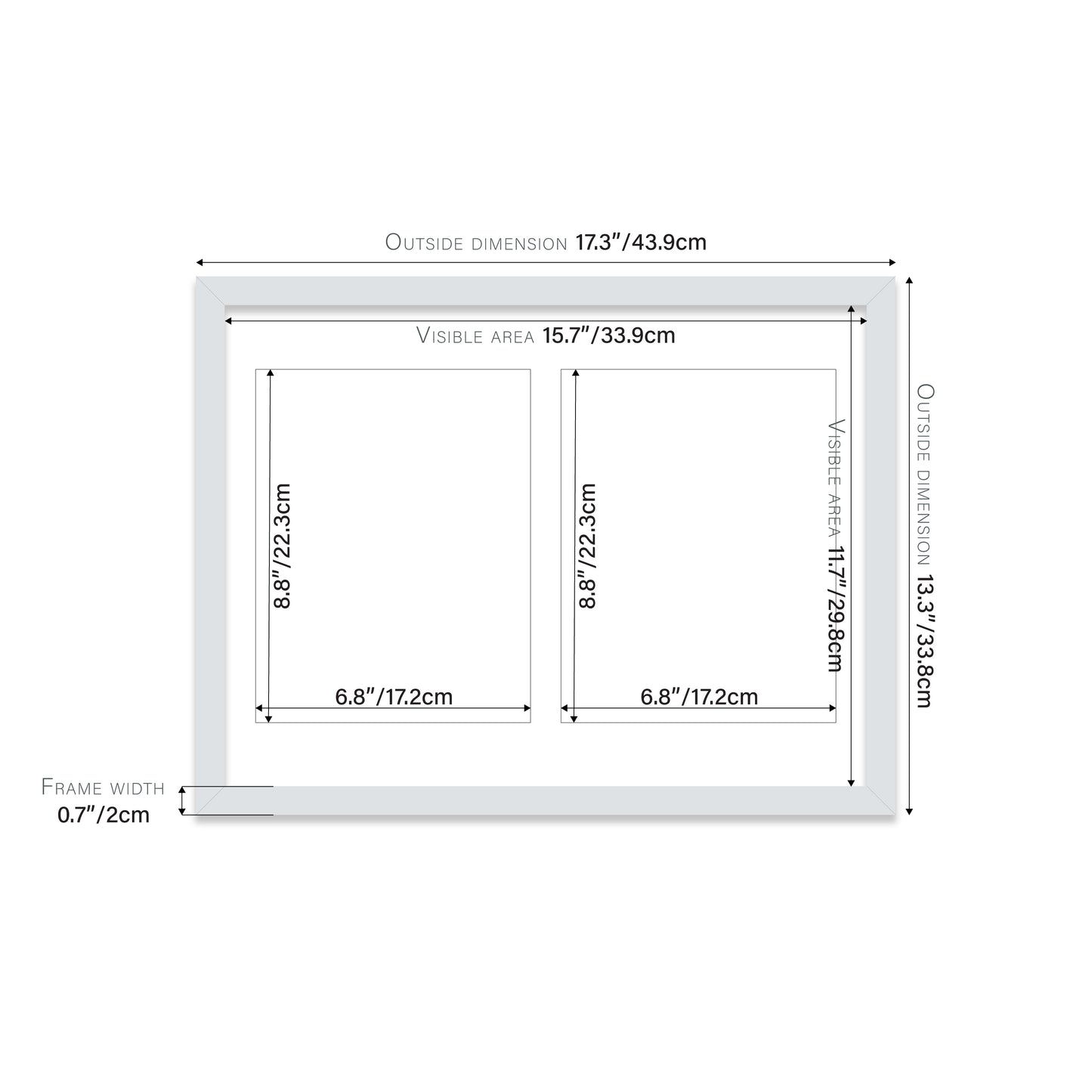Light Grey Picture Frame 20mm Edge