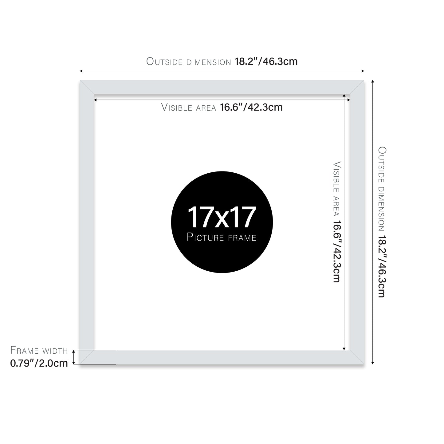 Light Grey 17x17" certificate frame wholesale