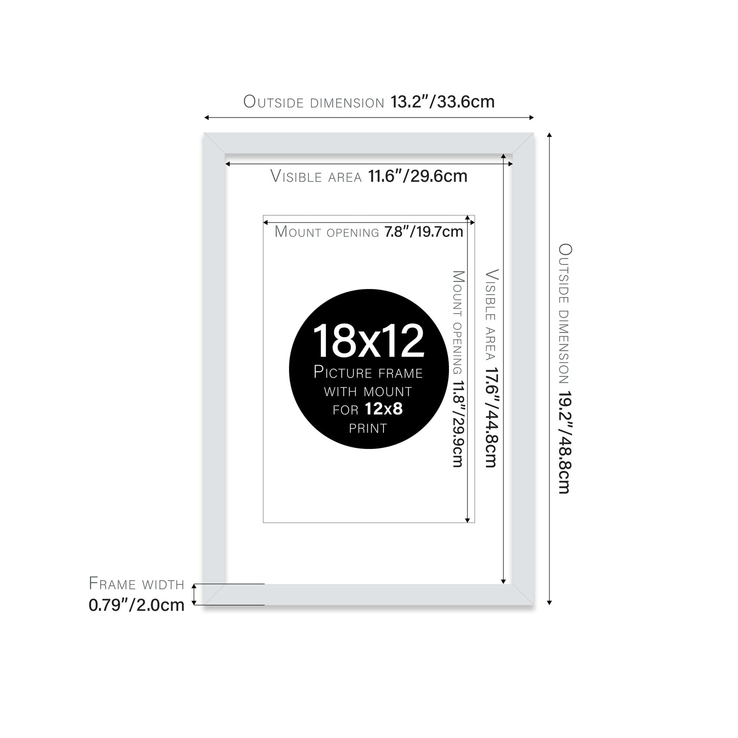 Light Grey Picture Frame 20mm Edge