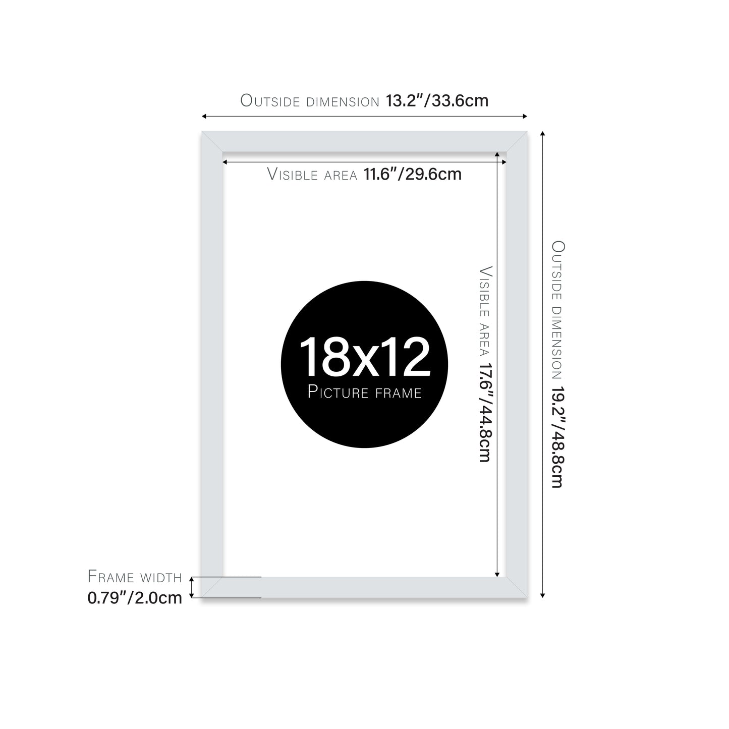 Light Grey 18x12" Picture Frame b2b