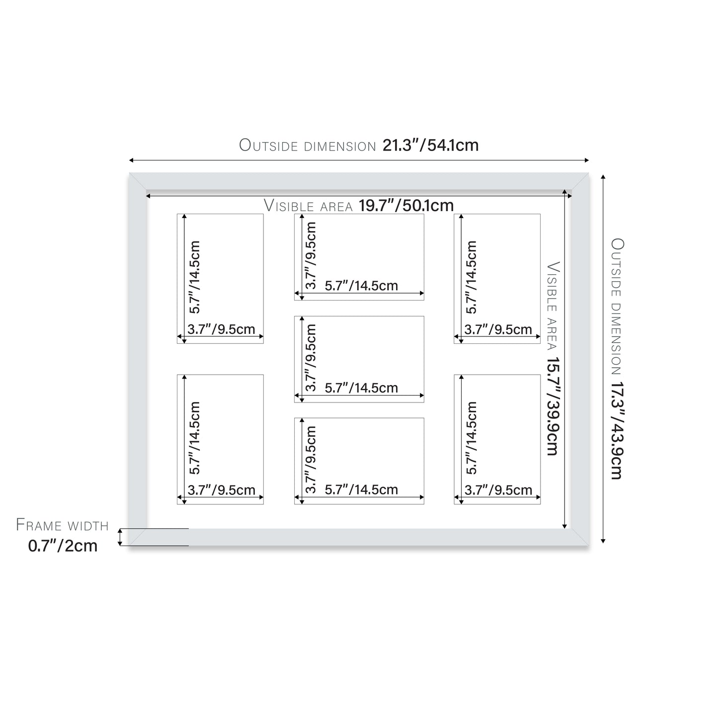 Light Grey Picture Frame 20mm Edge