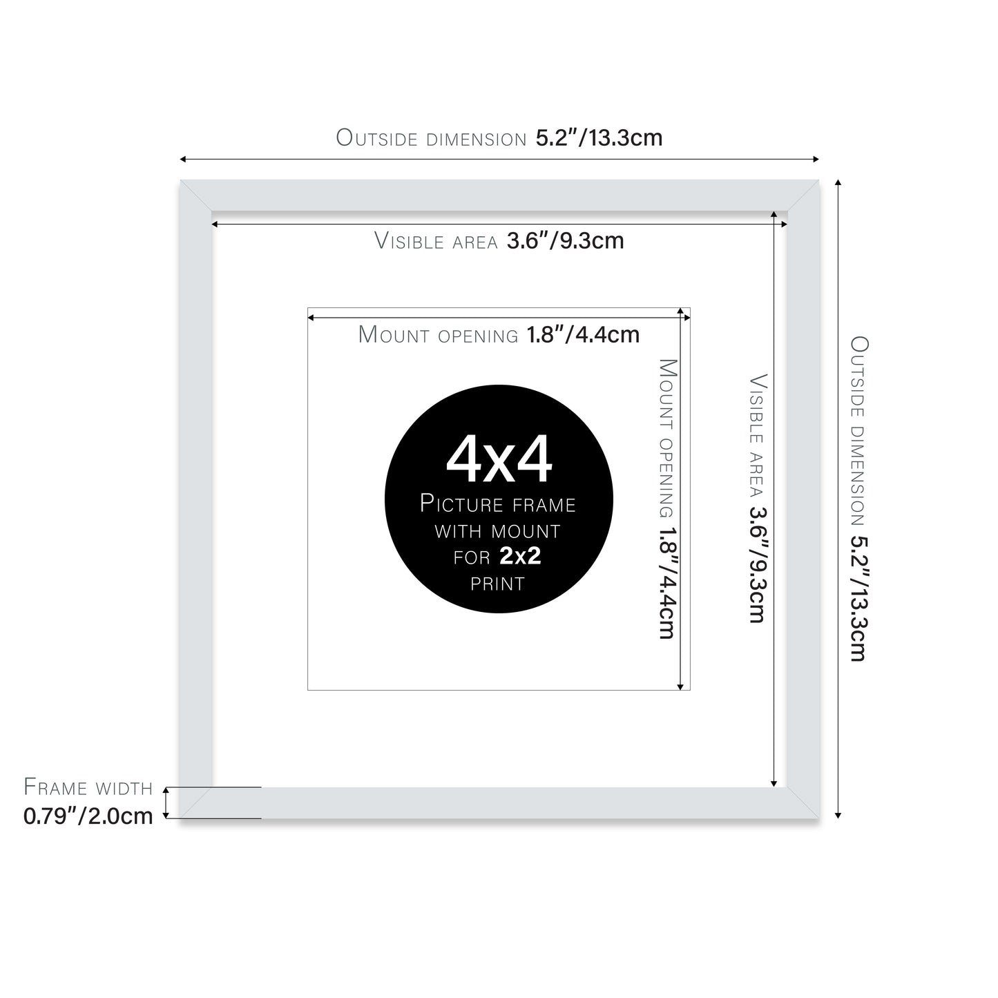 Light Grey Picture Frame 20mm Edge