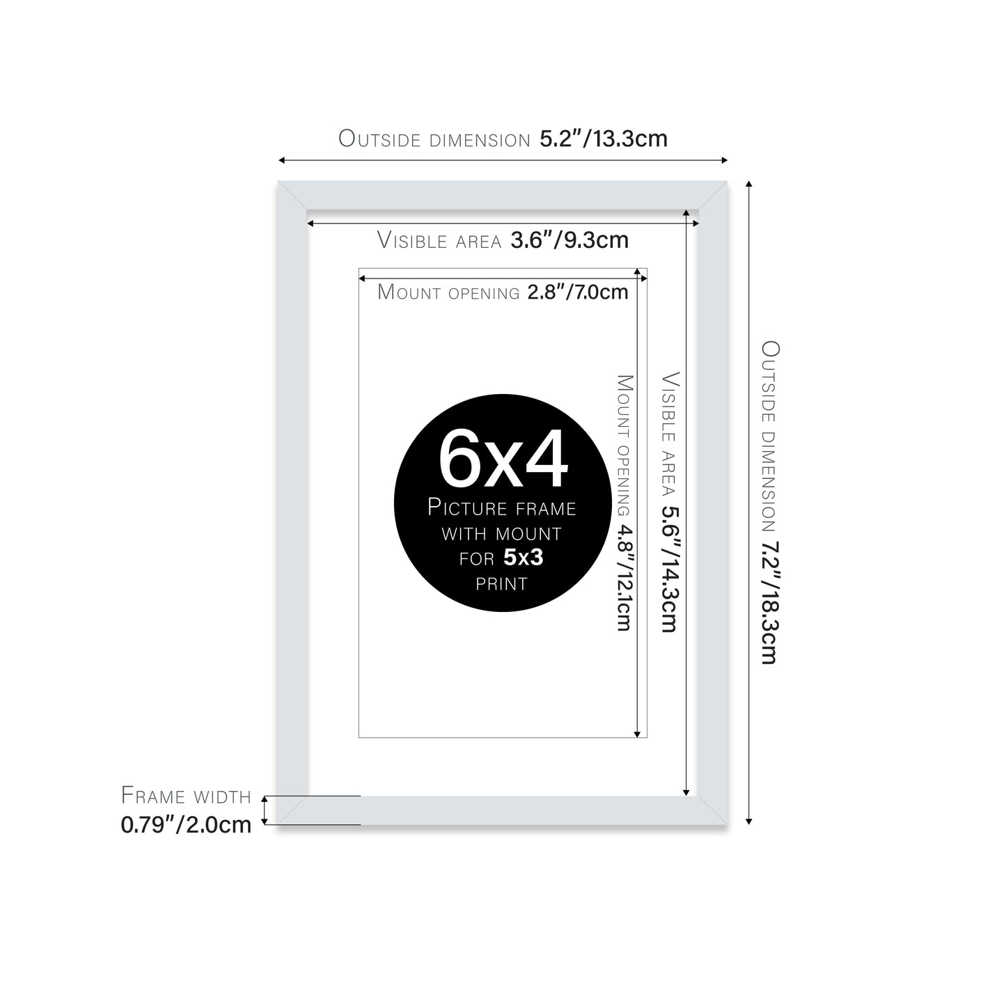 Light Grey Picture Frame 20mm Edge