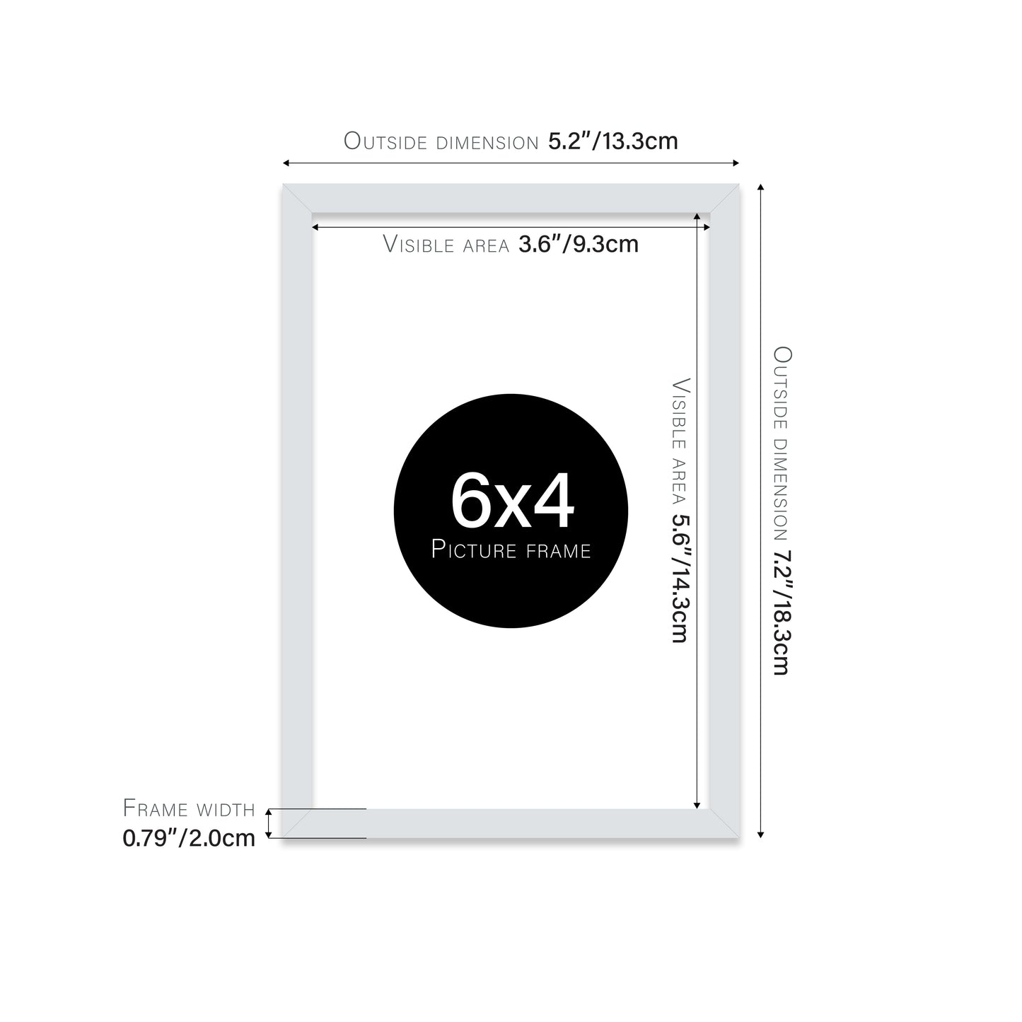 Light Grey 6x4" picture frame for stores