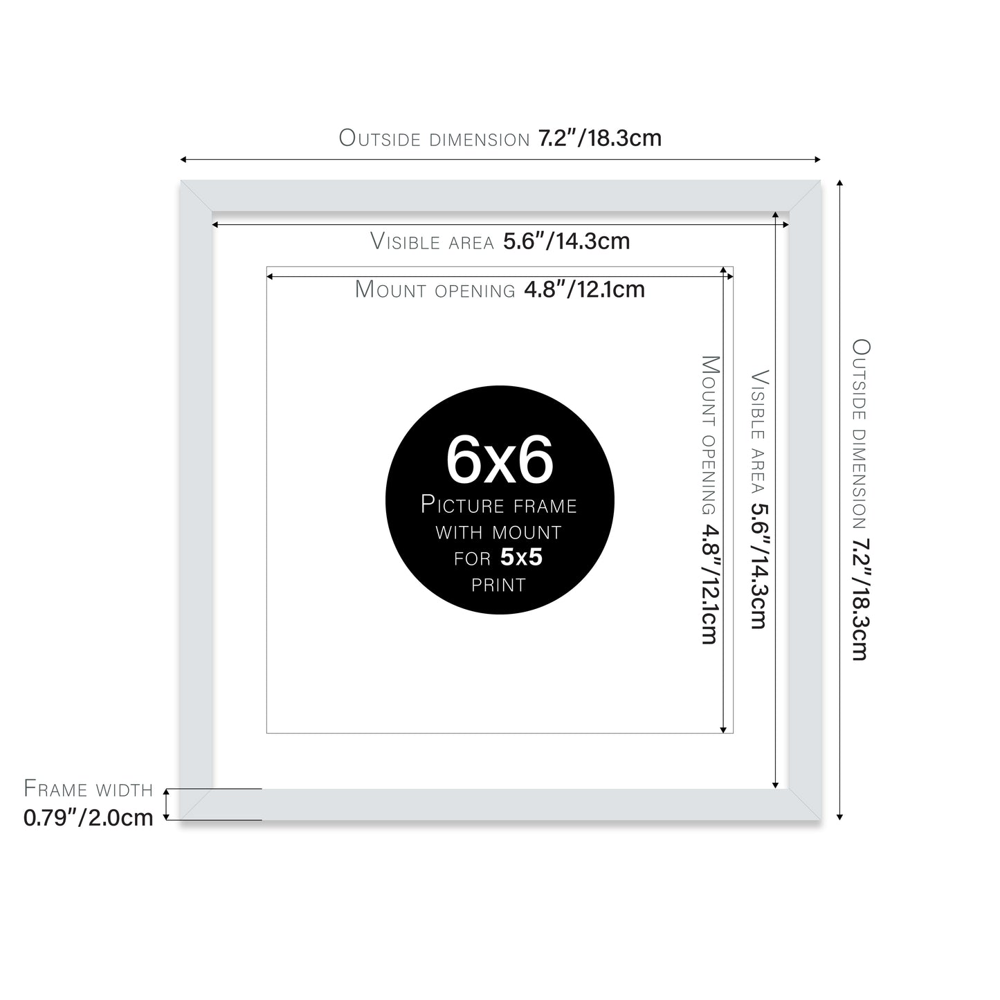 Light Grey Picture Frame 20mm Edge