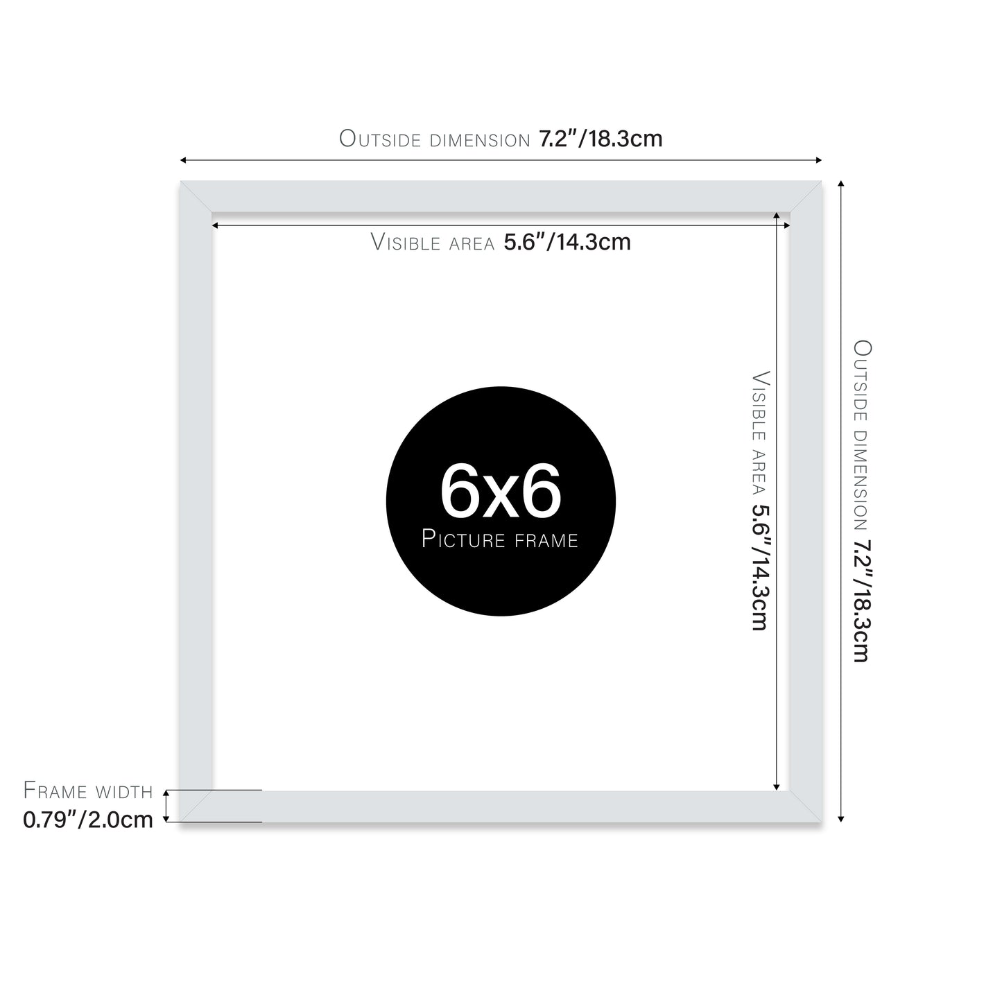 Light Grey 6x6" frame trade supplier