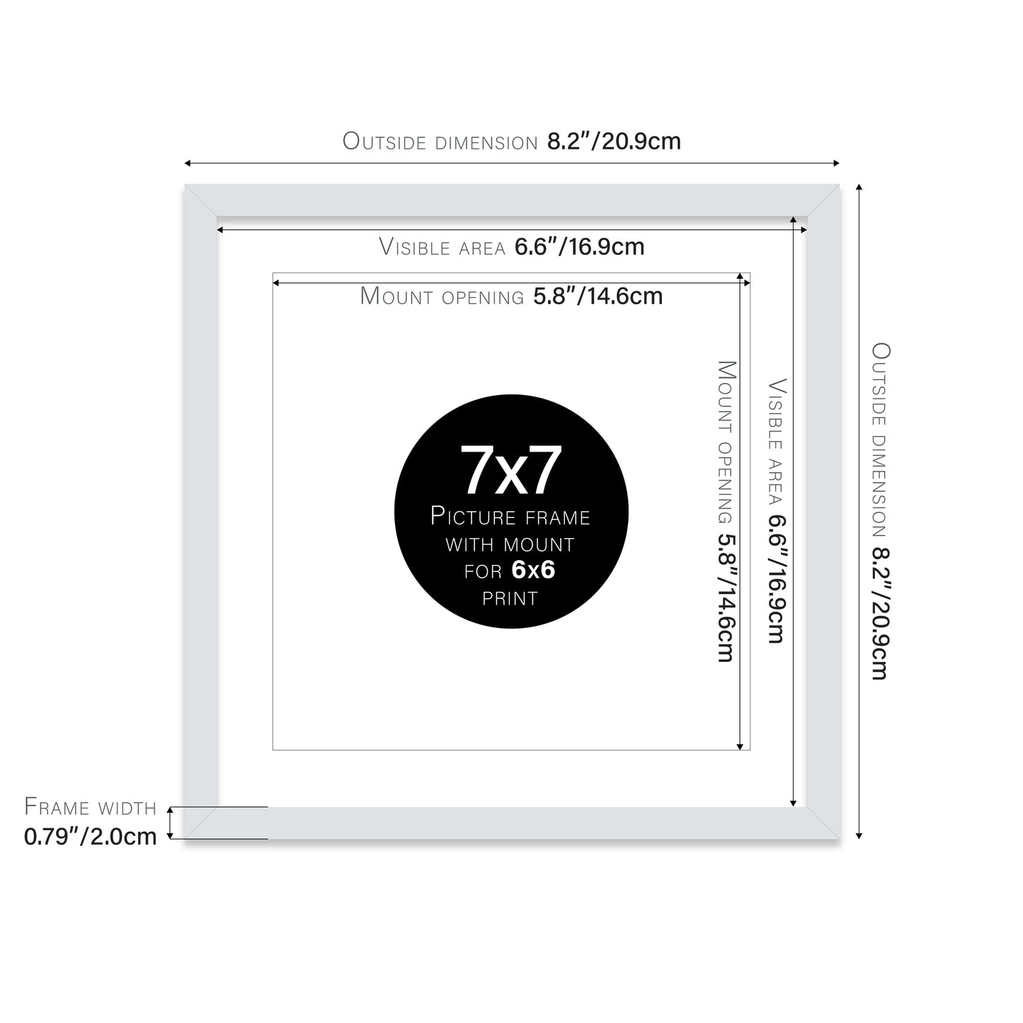 Light Grey Picture Frame 20mm Edge