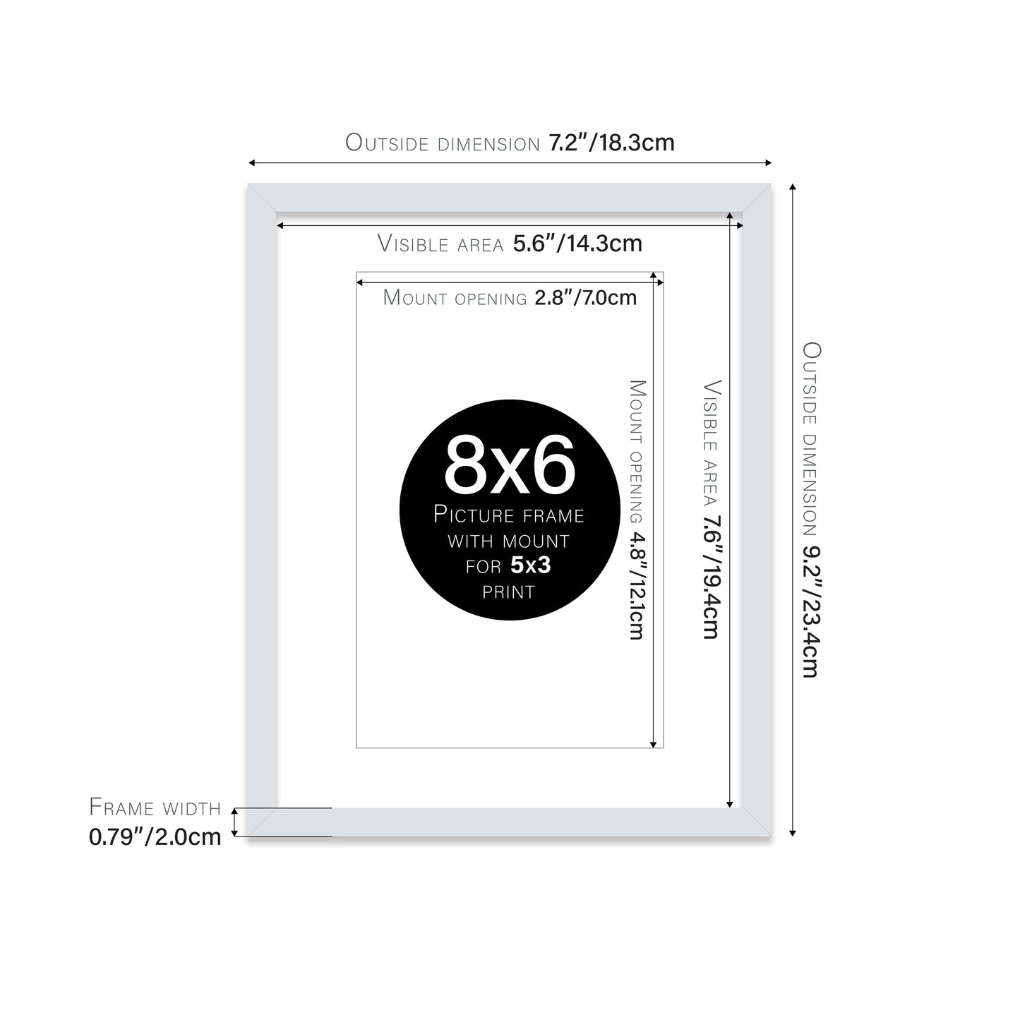 Light Grey Picture Frame 20mm Edge