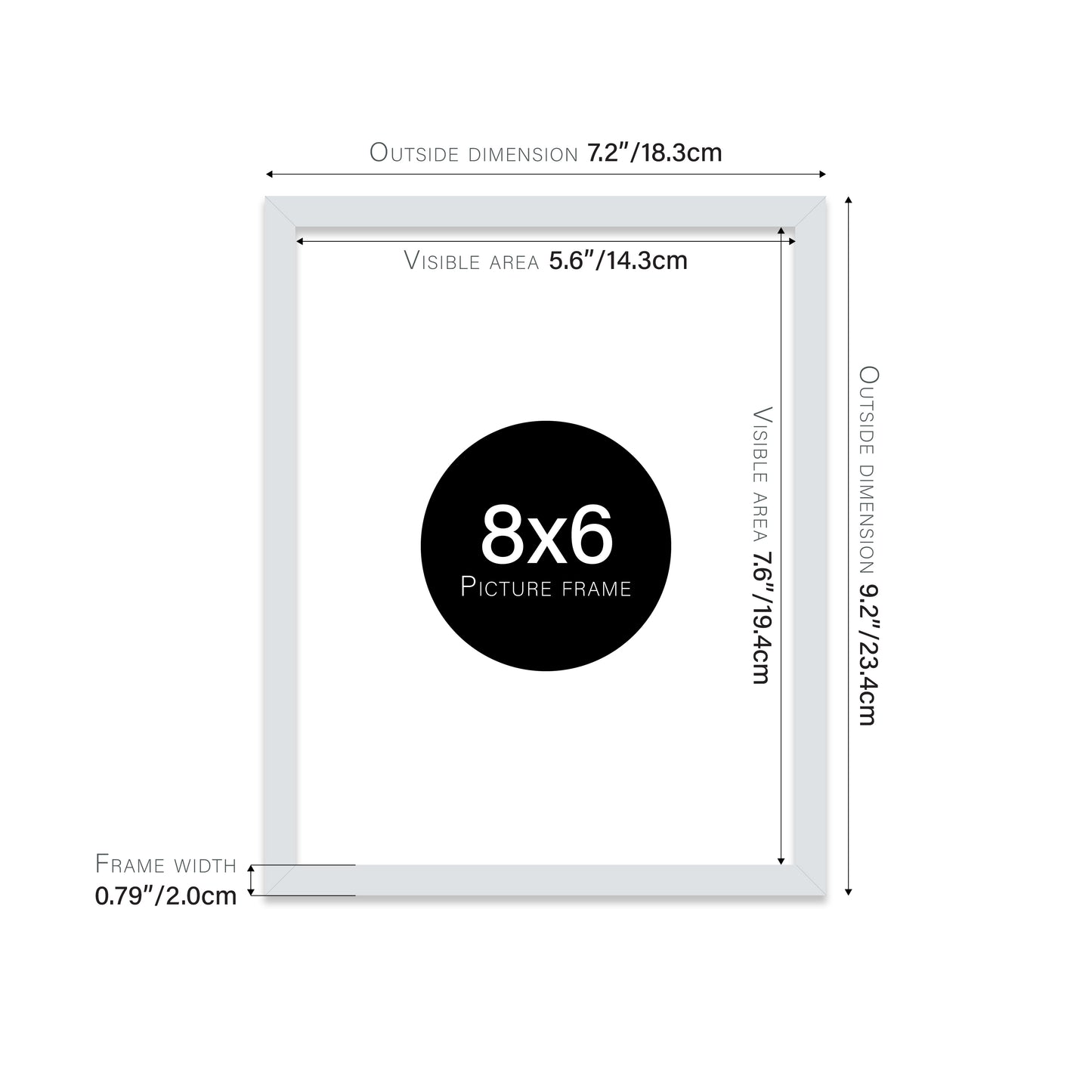 Light Grey Picture Frame 20mm Edge