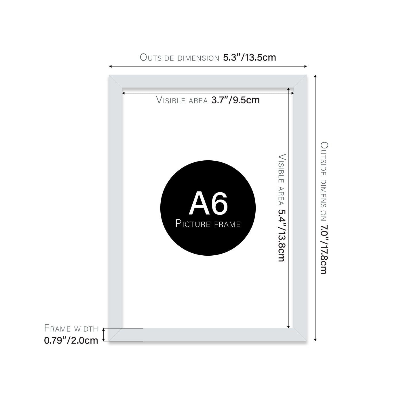 Light Grey A6 Picture Frame b2b