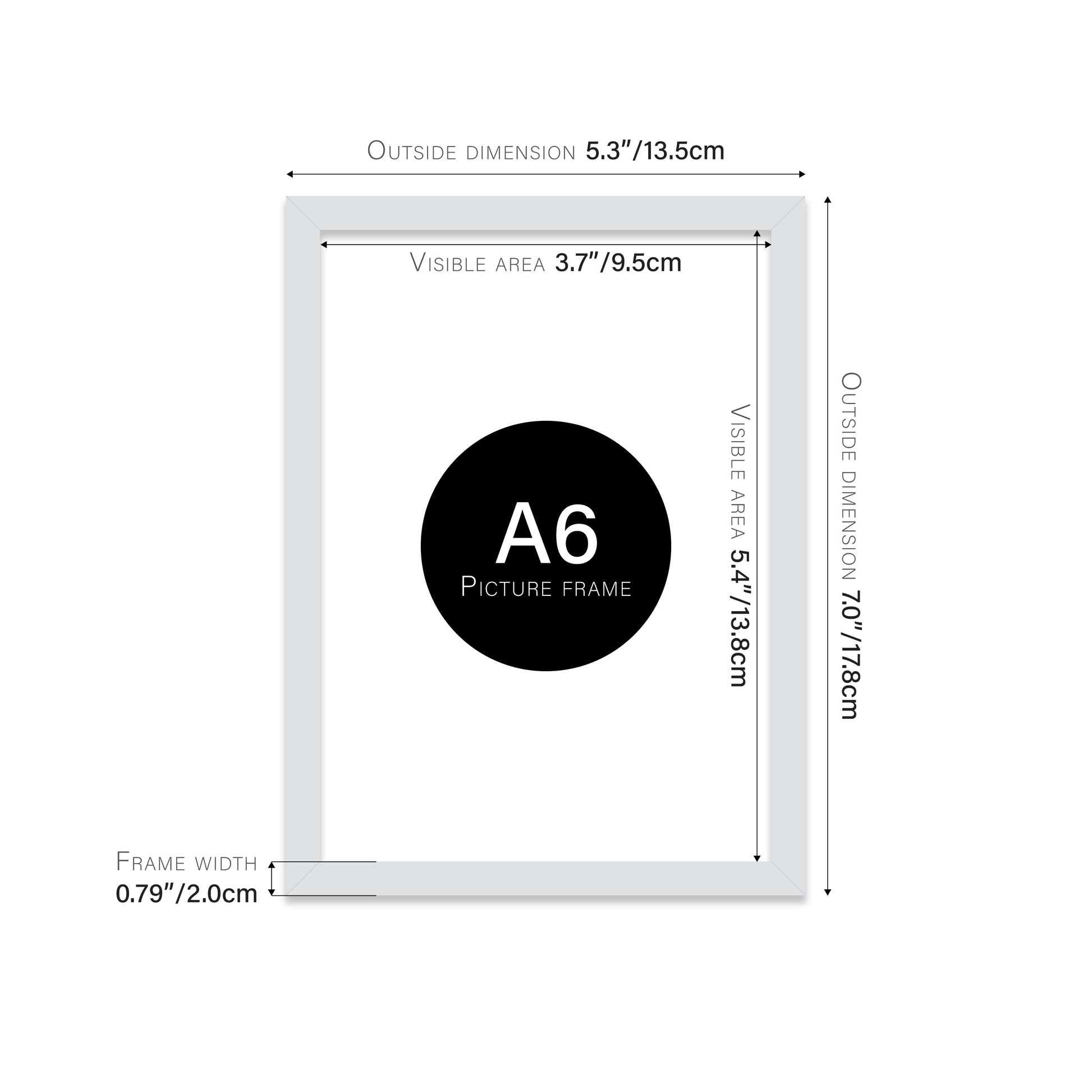 Light Grey A6 Picture Frame b2b