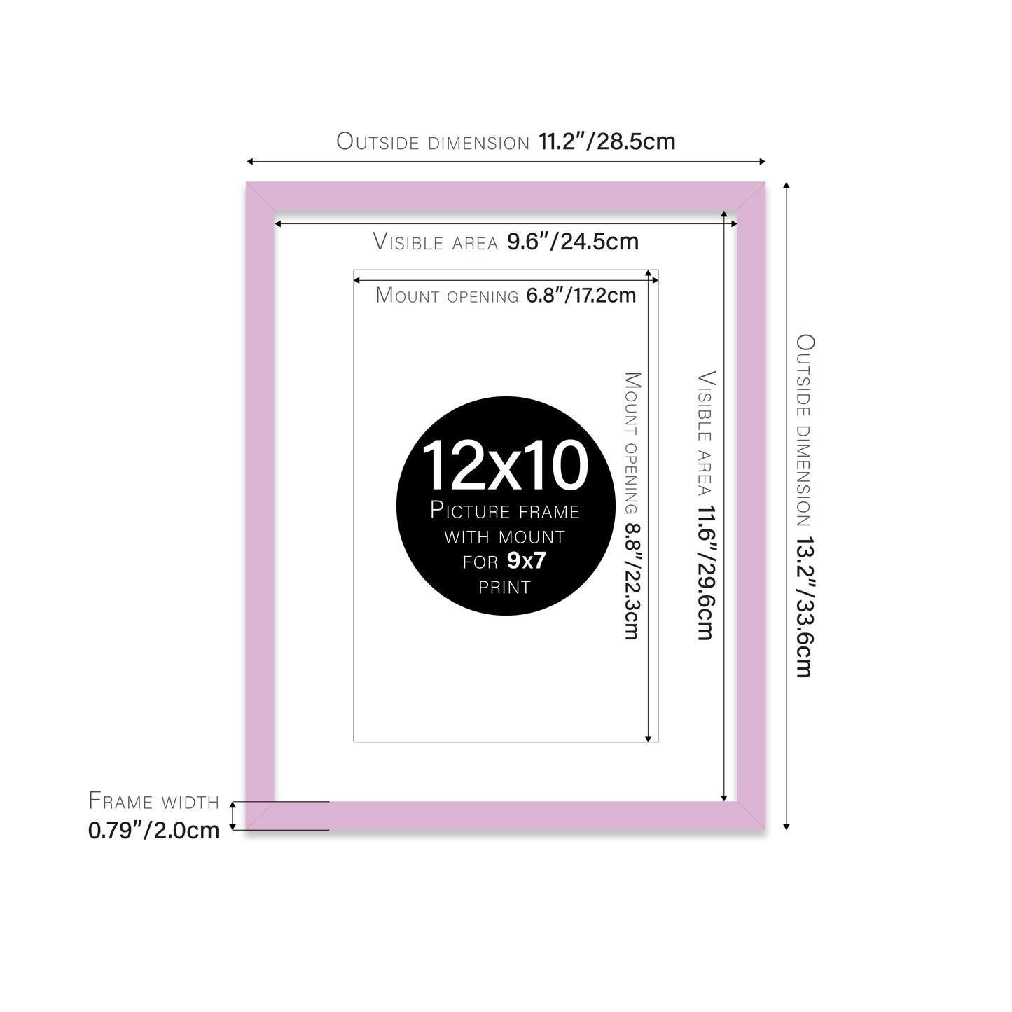 Lilac Picture Frame 20mm Edge
