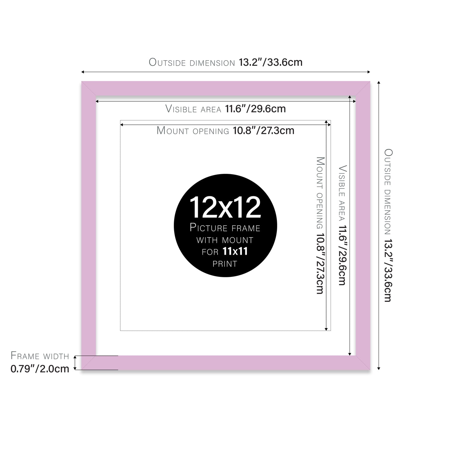 Lilac Picture Frame 20mm Edge
