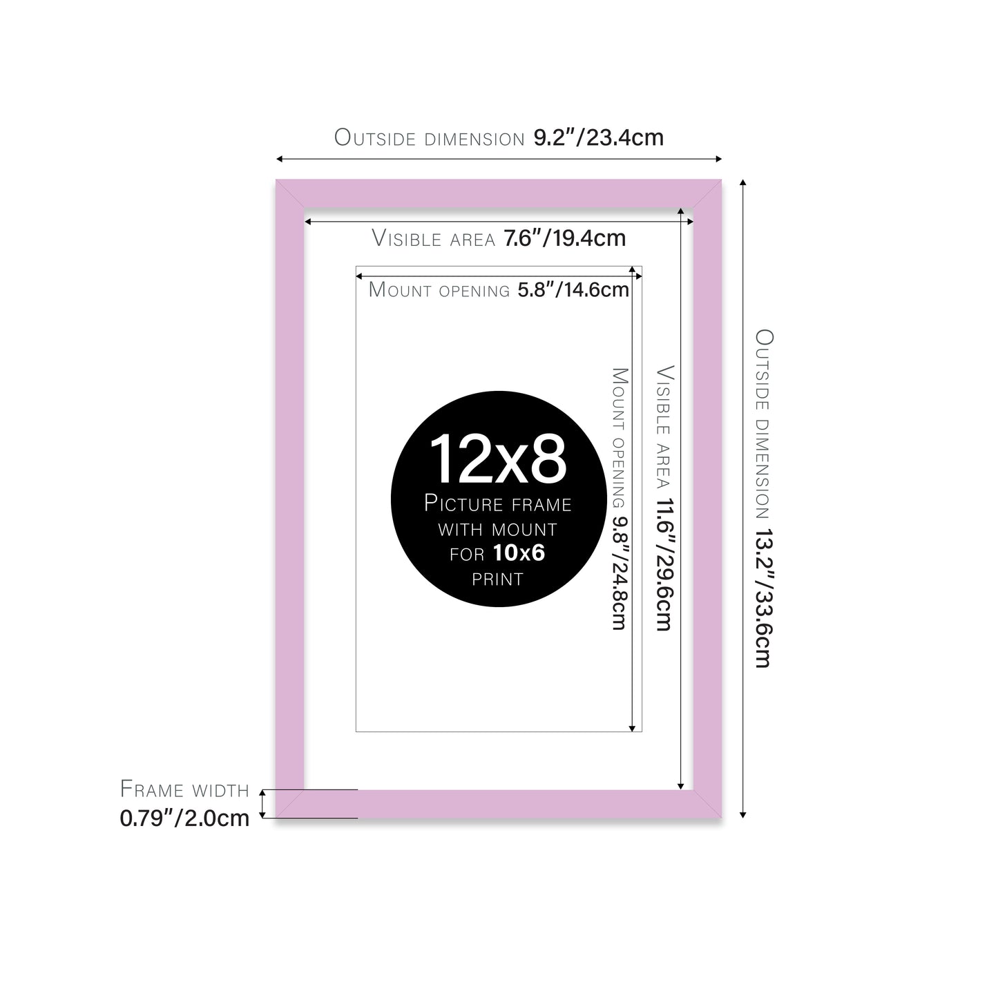 Lilac Picture Frame 20mm Edge