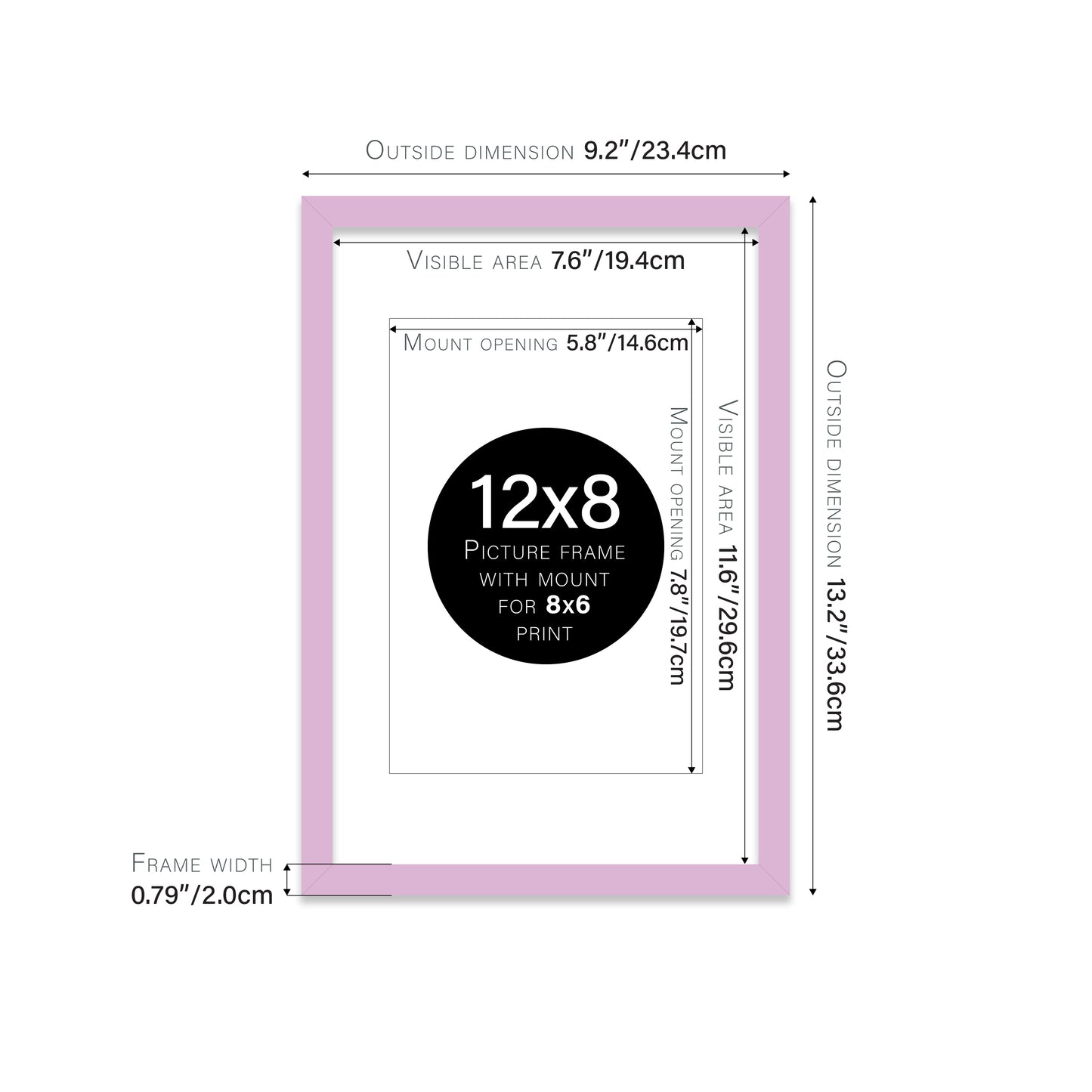Lilac Picture Frame 20mm Edge