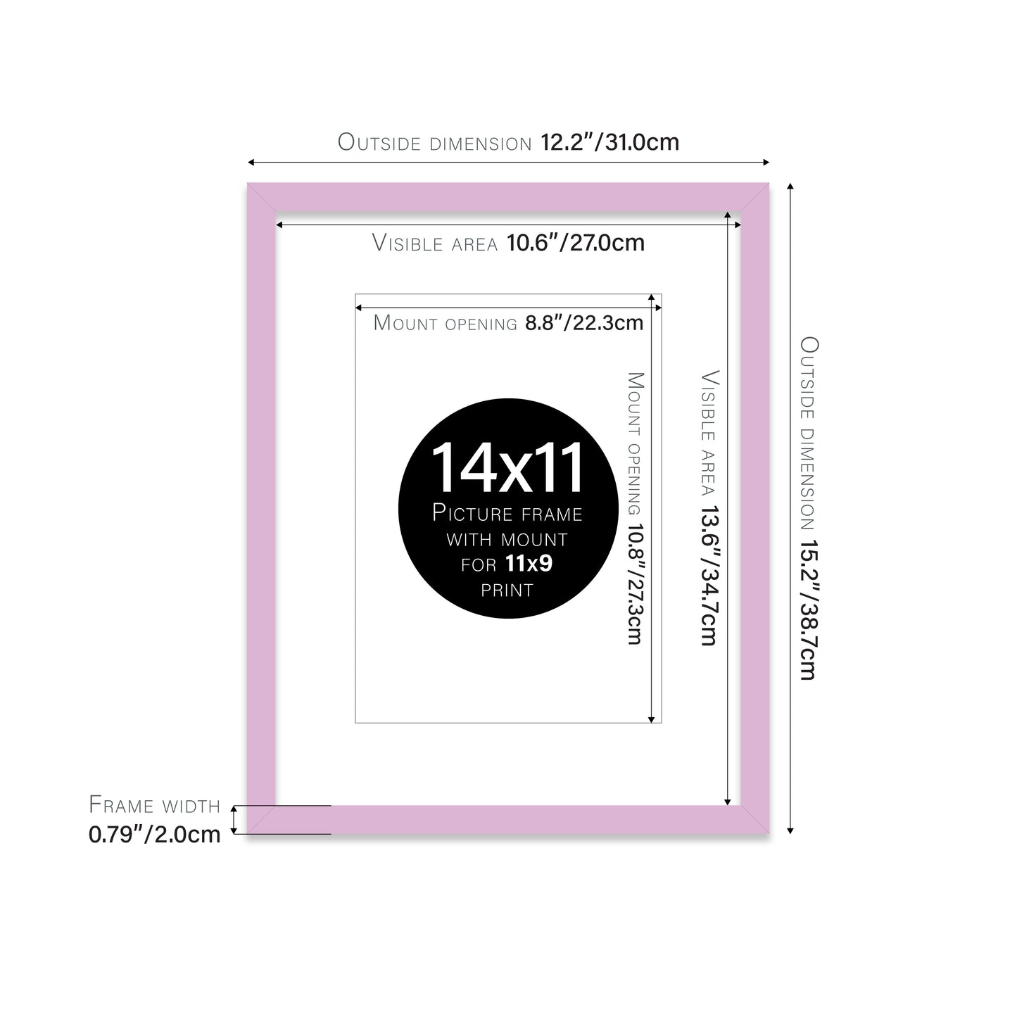 Lilac Picture Frame 20mm Edge