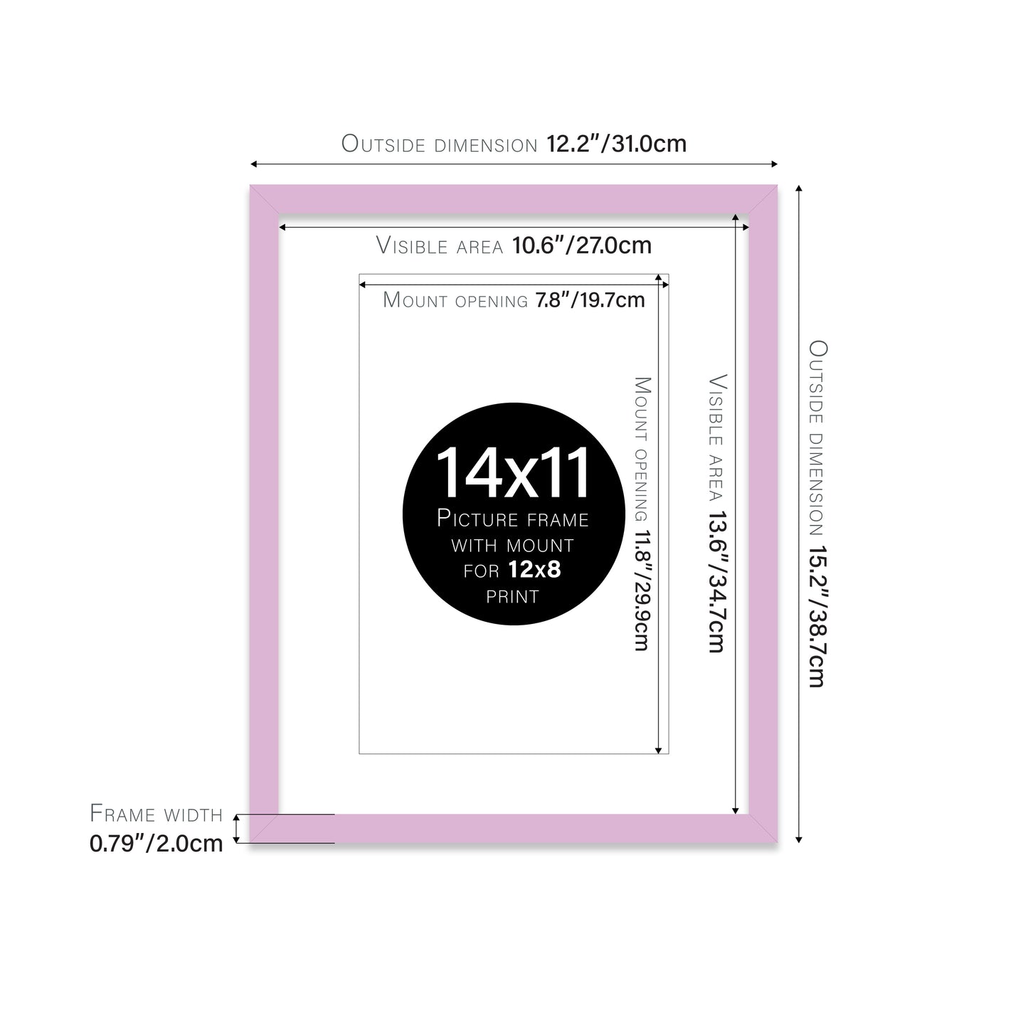 Lilac Picture Frame 20mm Edge