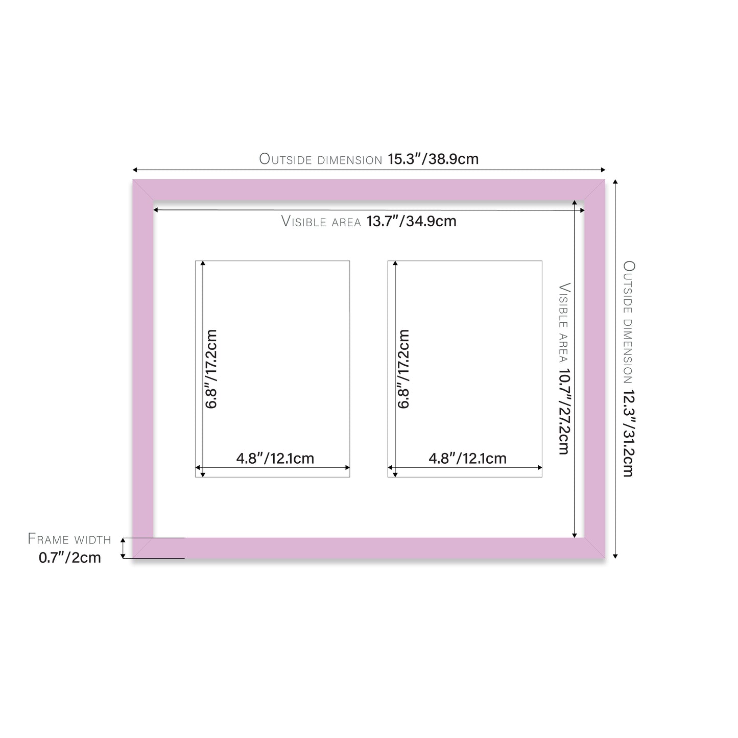 Lilac Picture Frame 20mm Edge