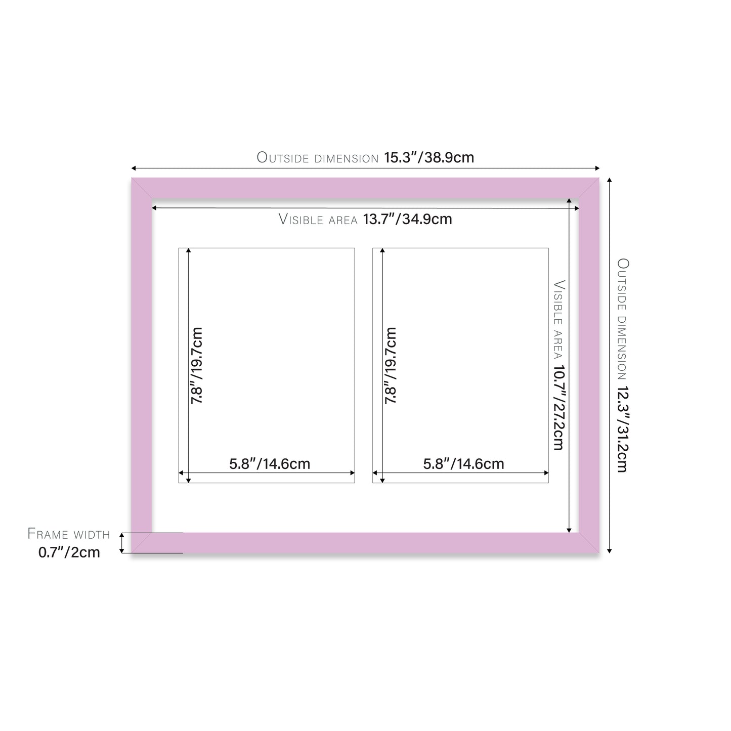 Lilac Picture Frame 20mm Edge