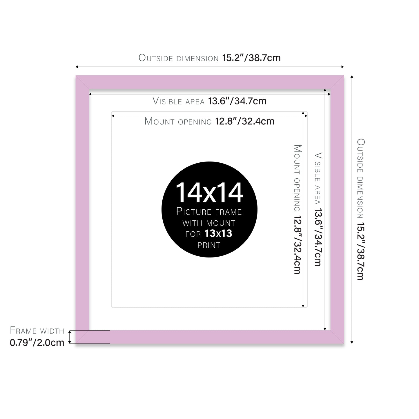 Lilac Picture Frame 20mm Edge