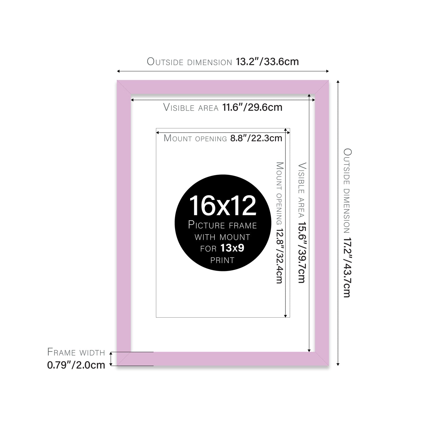 Lilac Picture Frame 20mm Edge