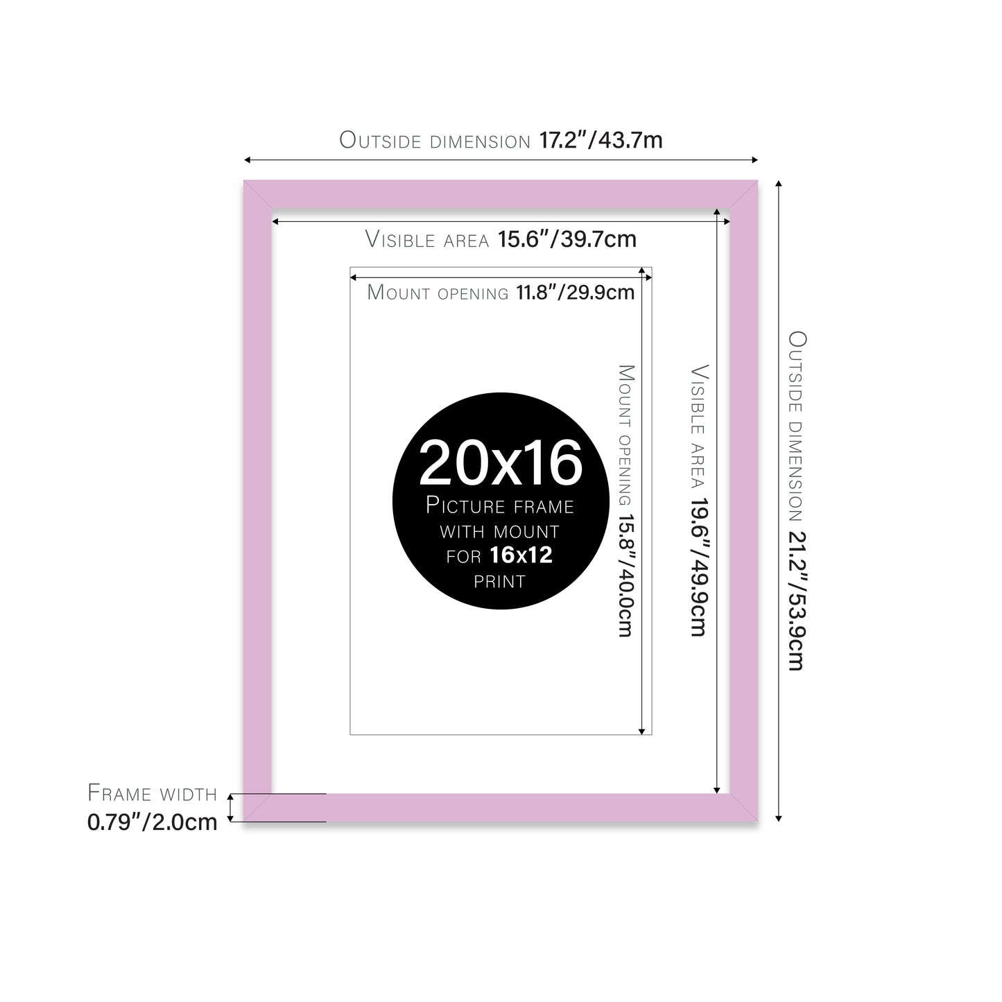 Lilac Picture Frame 20mm Edge
