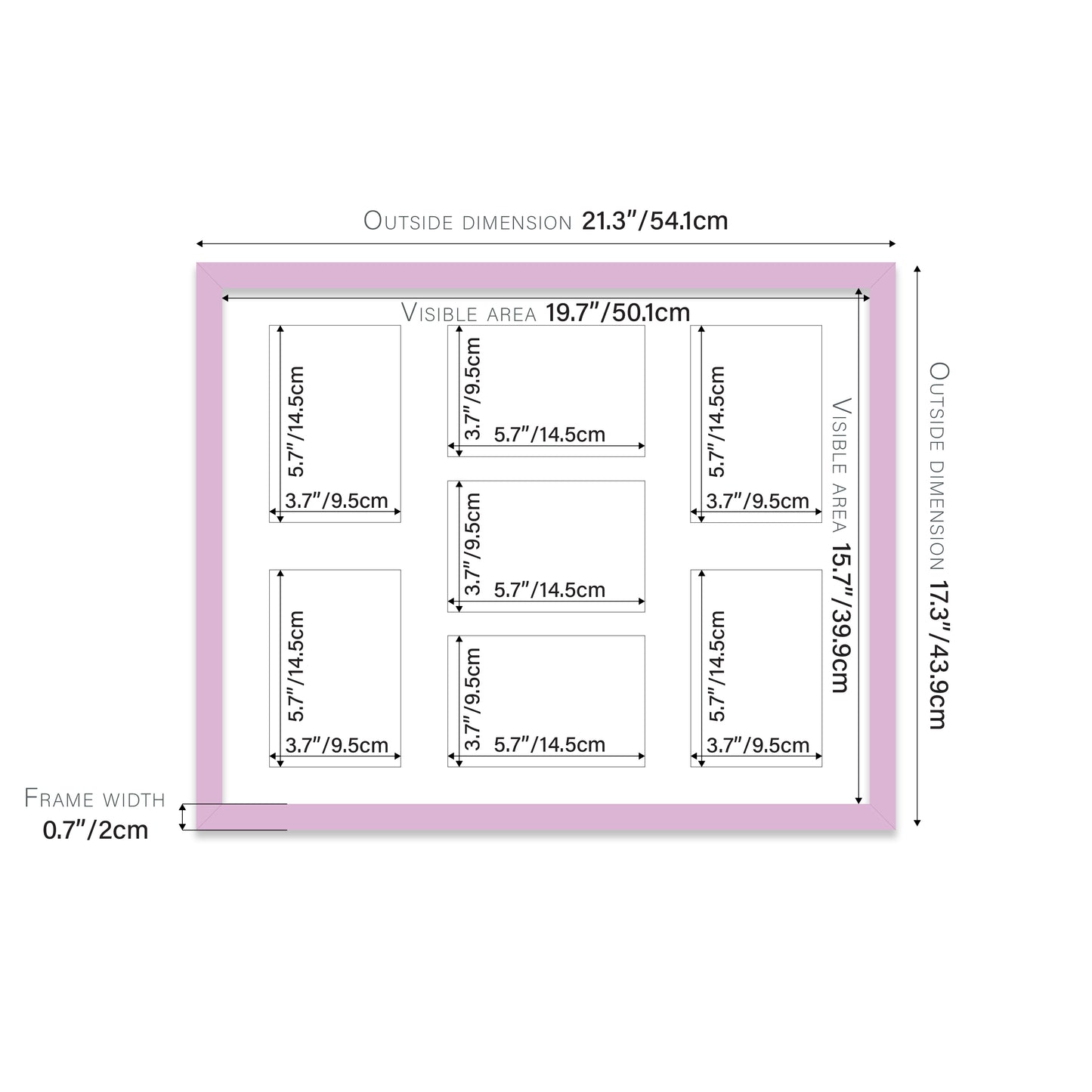 Lilac Picture Frame 20mm Edge
