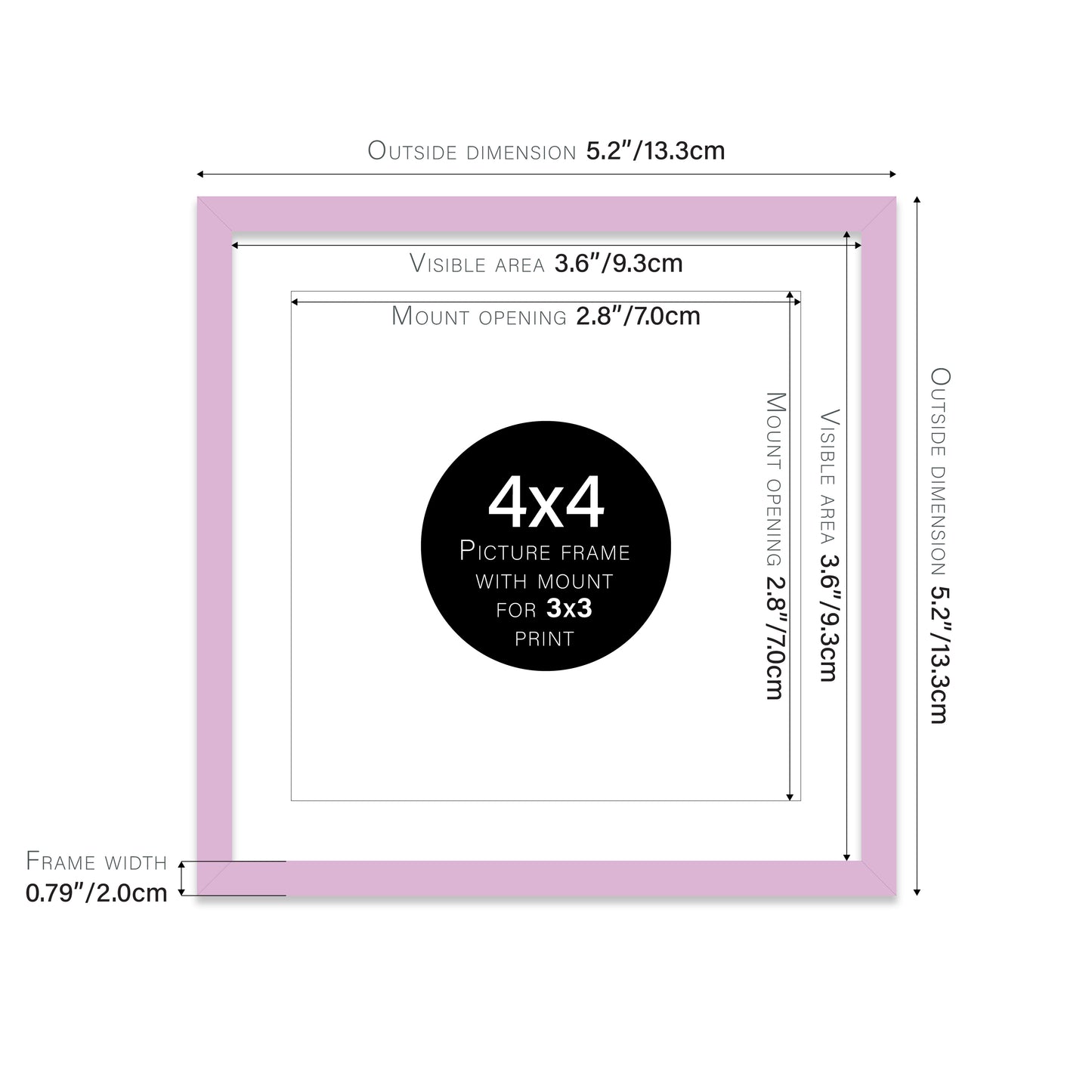 Lilac Picture Frame 20mm Edge