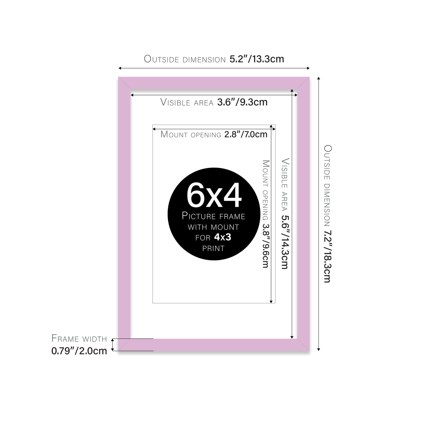 Lilac Picture Frame 20mm Edge