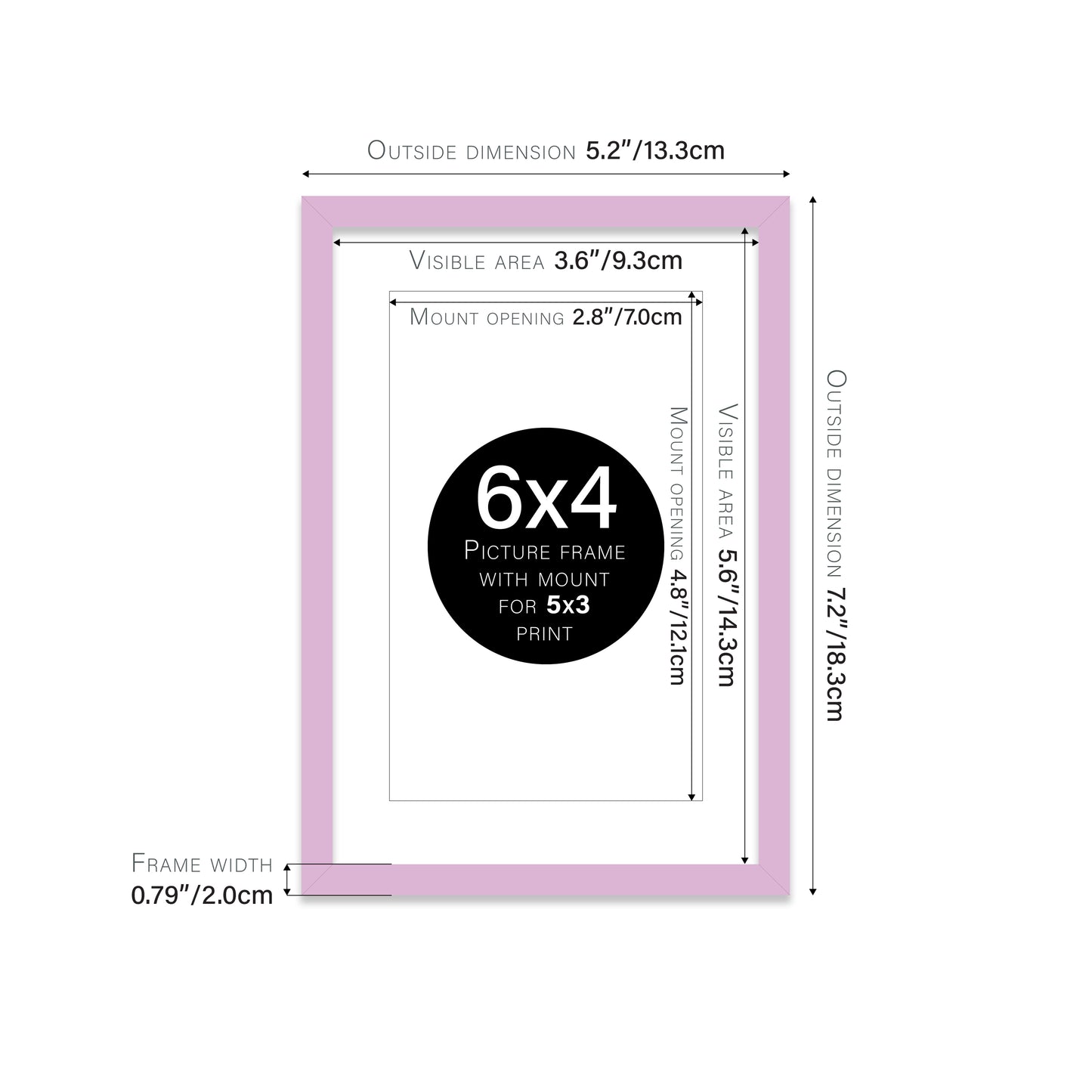 Lilac Picture Frame 20mm Edge