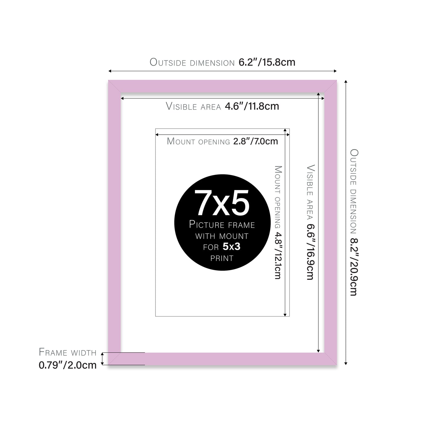 Lilac Picture Frame 20mm Edge