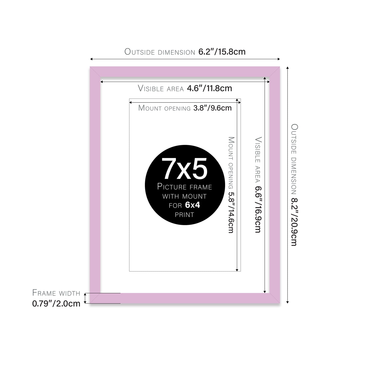 Lilac Picture Frame 20mm Edge