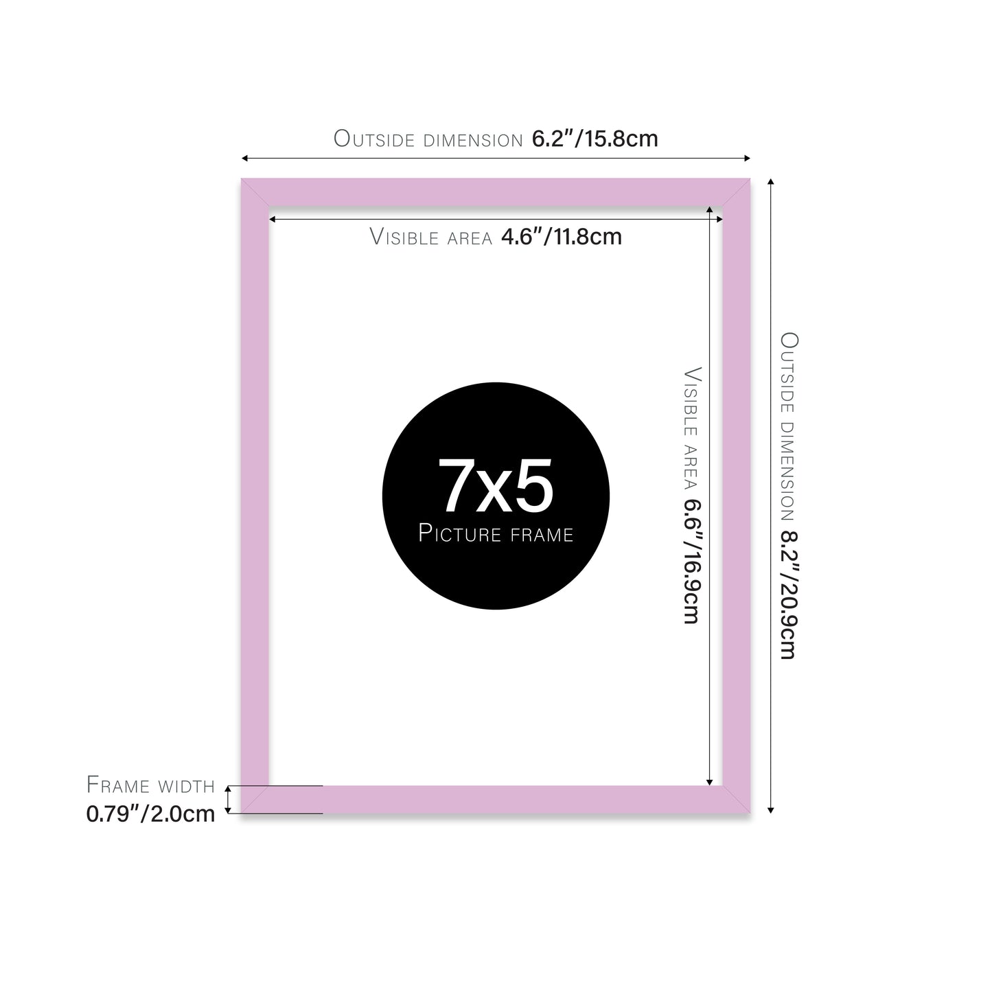 Lilac Picture Frame 20mm Edge