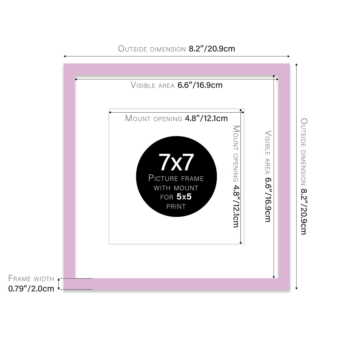 Lilac Picture Frame 20mm Edge