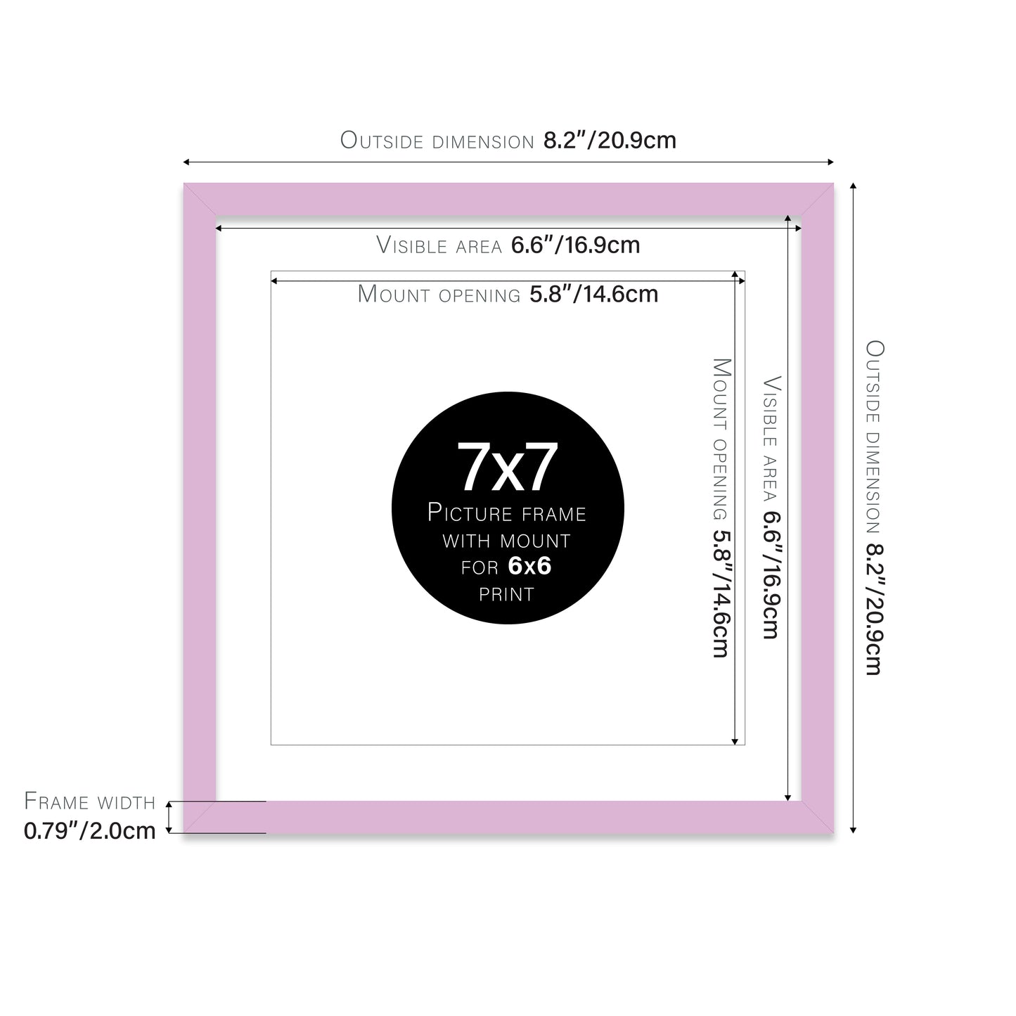 Lilac Picture Frame 20mm Edge