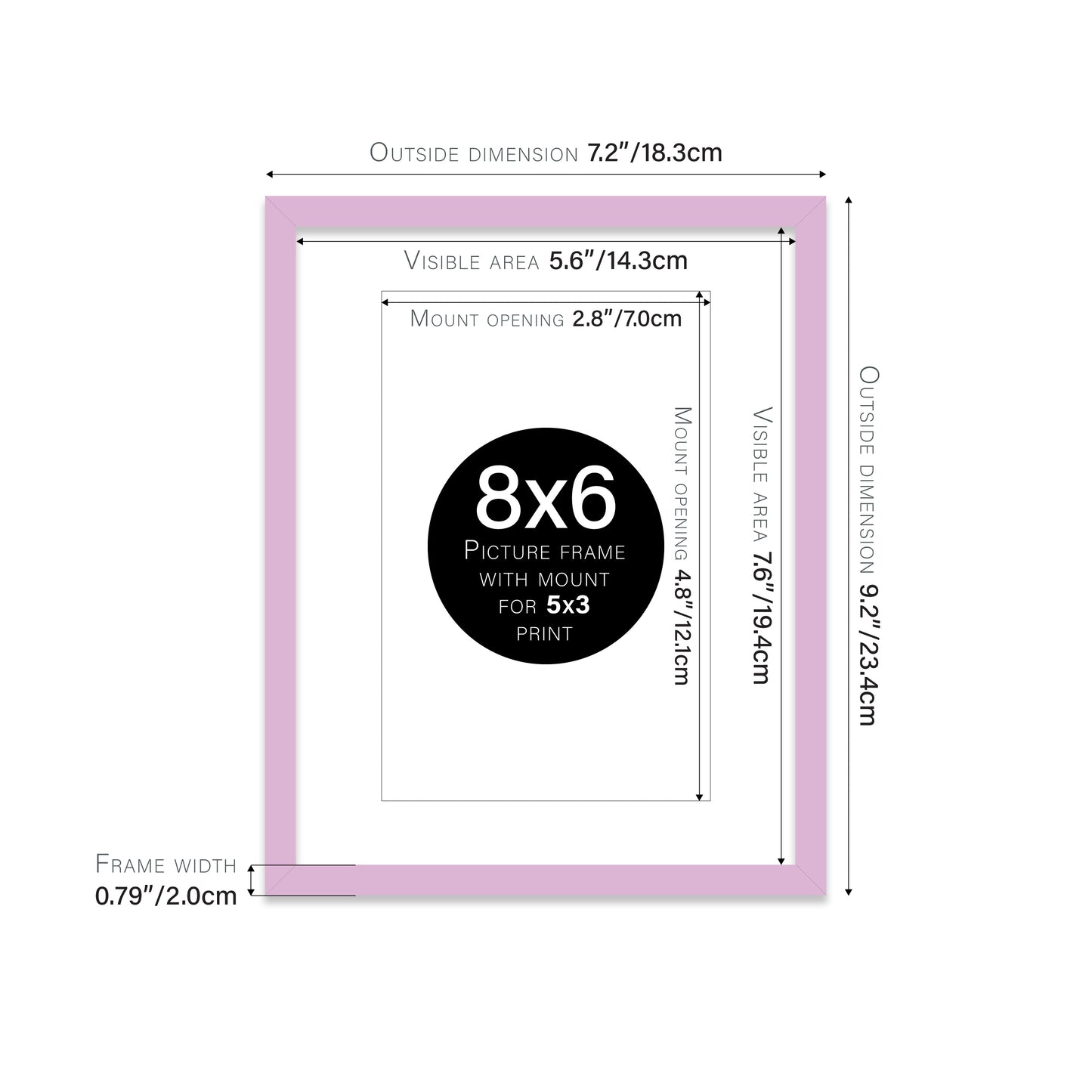 Lilac Picture Frame 20mm Edge
