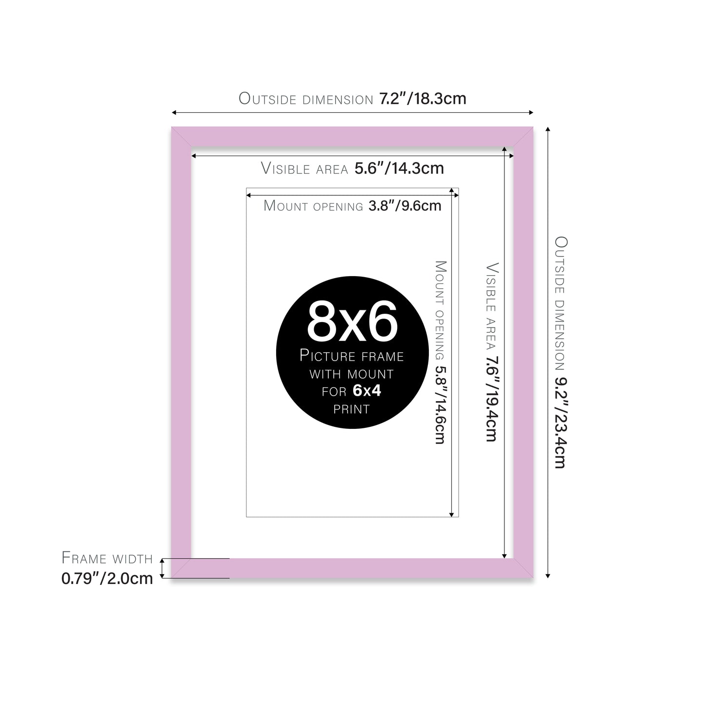 Lilac Picture Frame 20mm Edge
