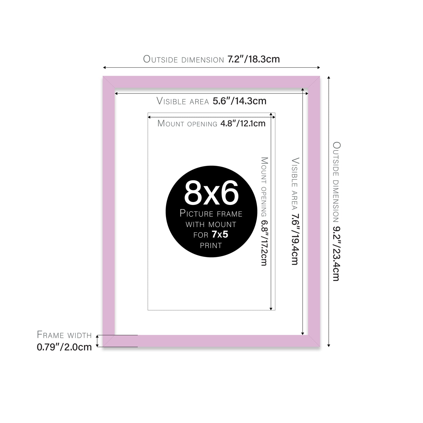 Lilac Picture Frame 20mm Edge