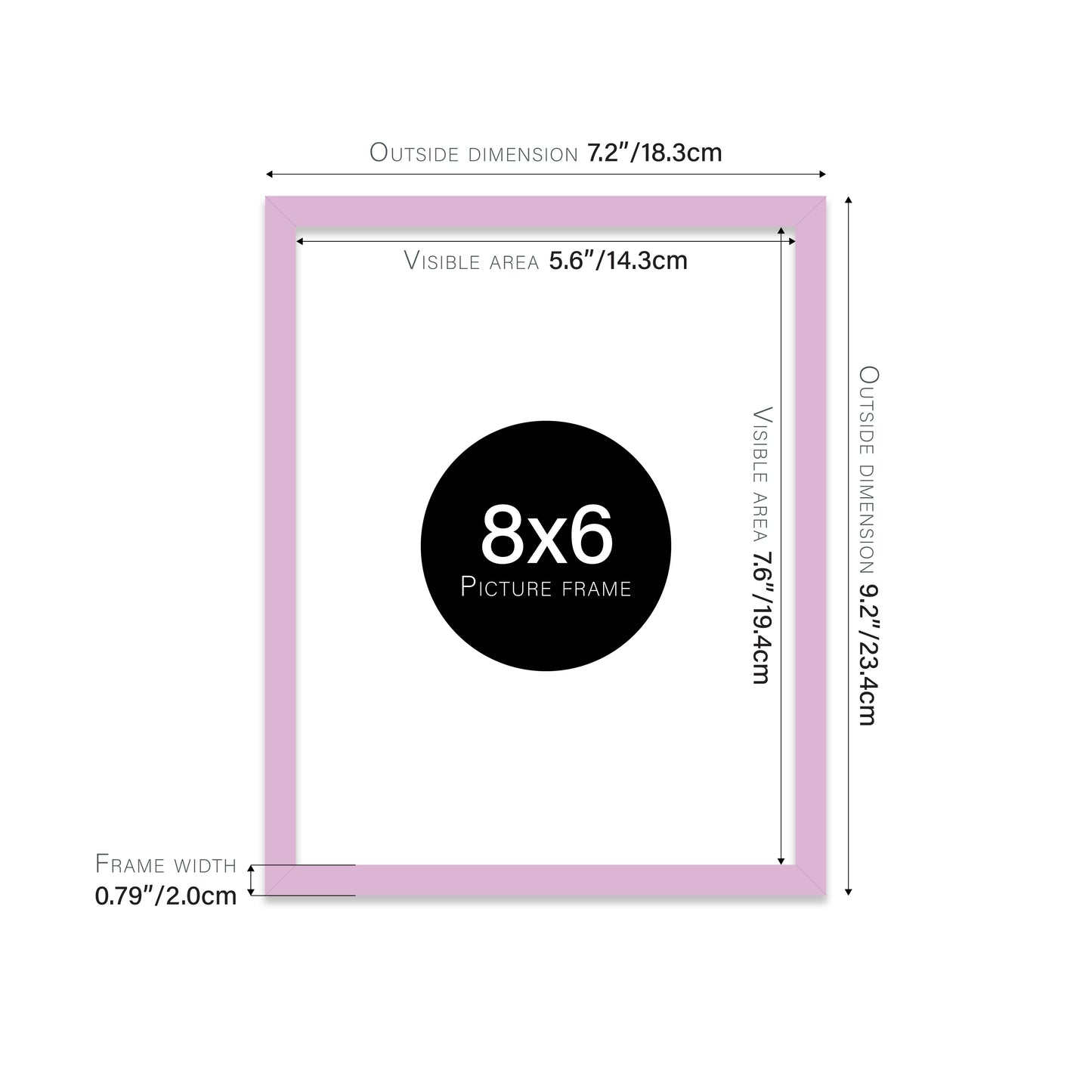 Lilac Picture Frame 20mm Edge