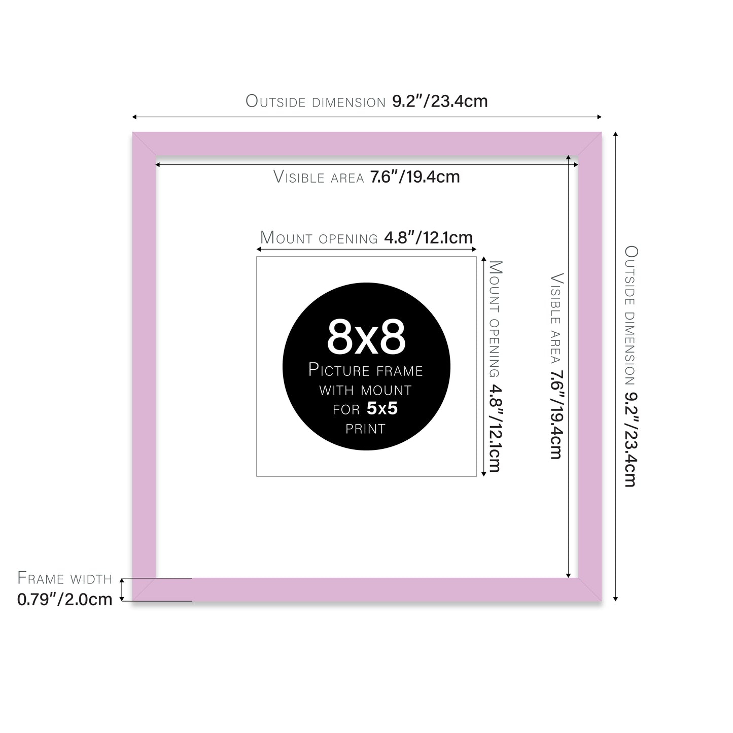 Lilac Picture Frame 20mm Edge
