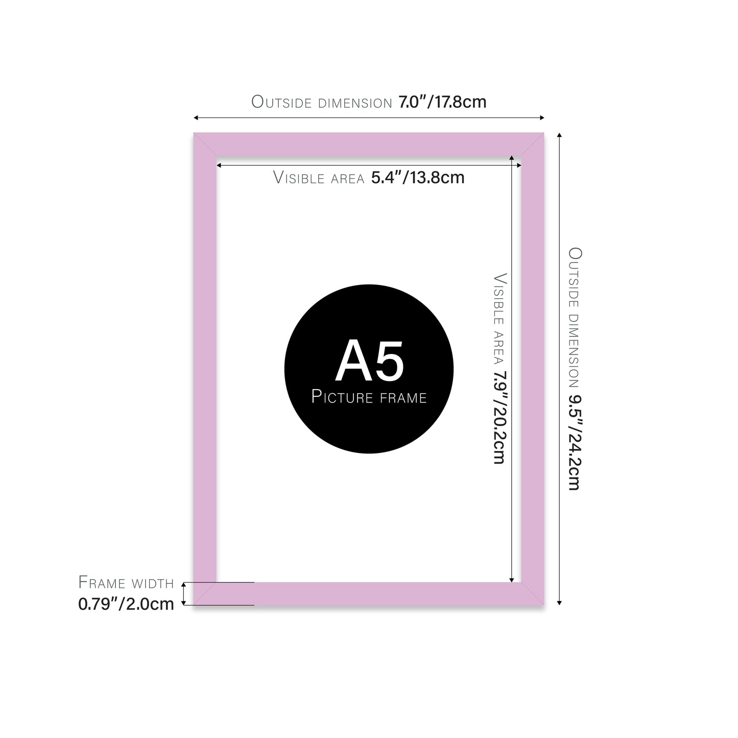 Lilac Picture Frame 20mm Edge