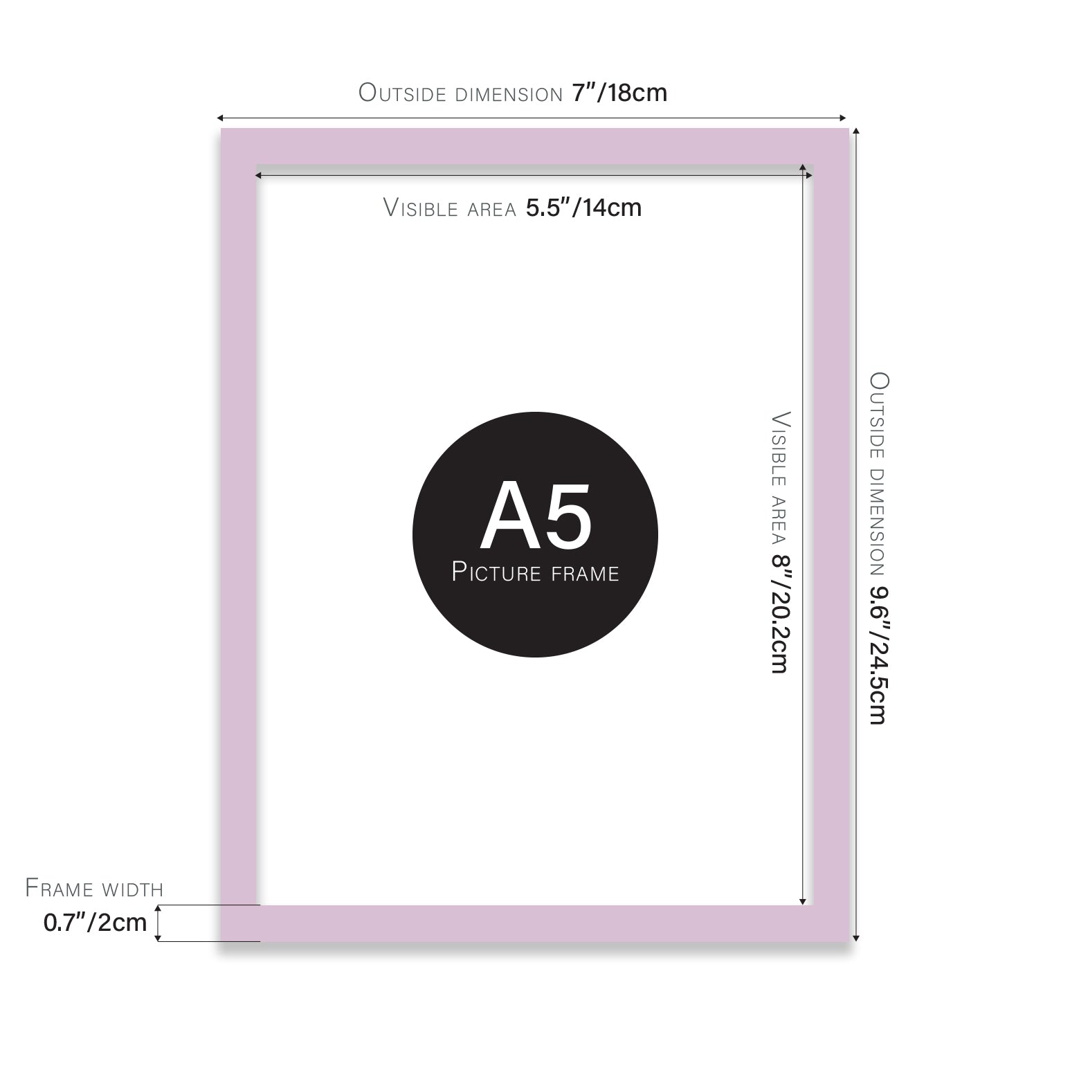 Lilac A5 bulk photo frames