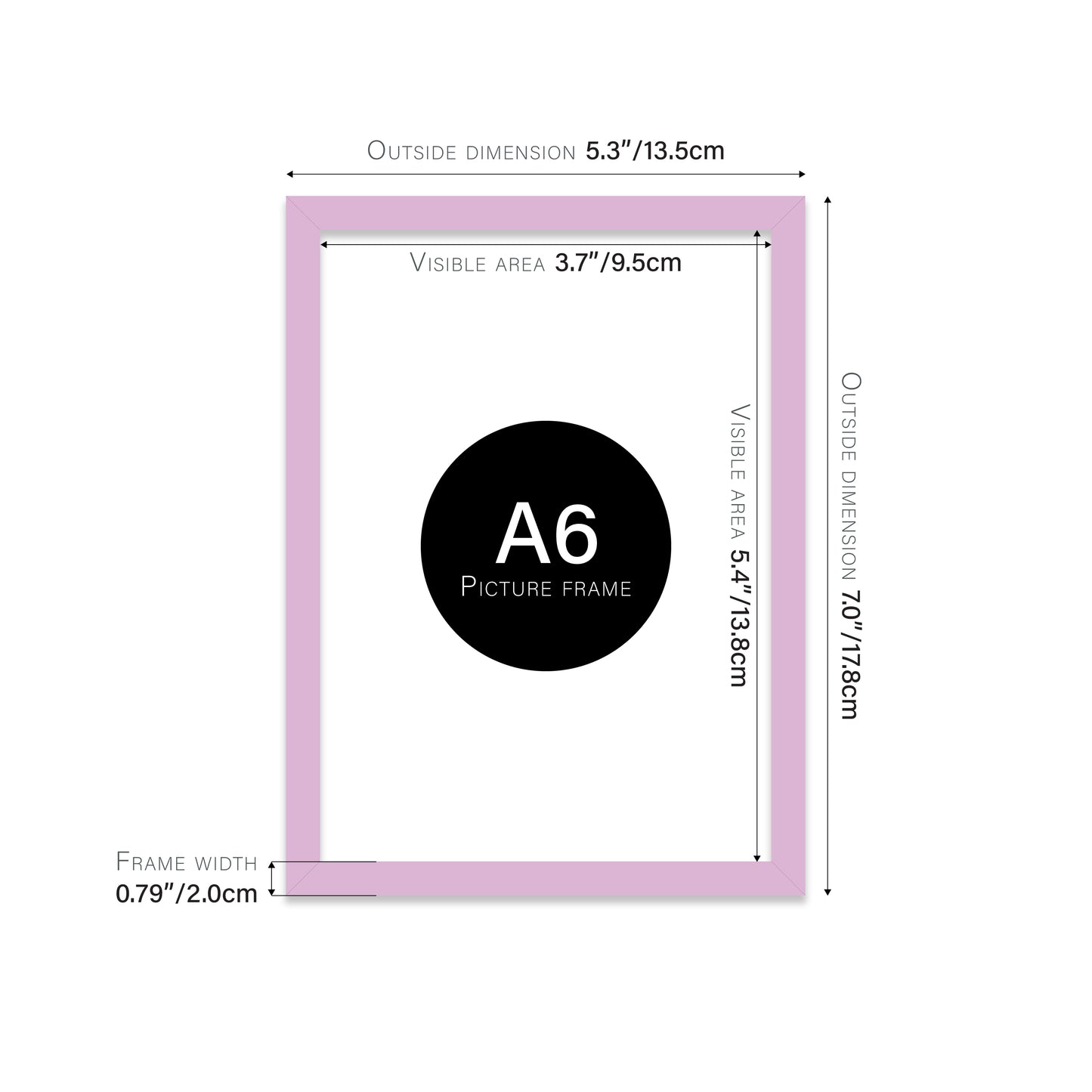 Lilac Picture Frame 20mm Edge