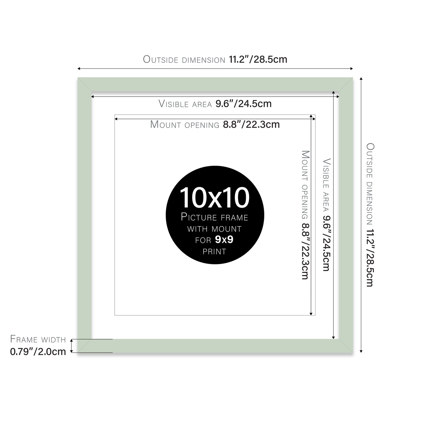 Mint Picture Frame 20mm Edge