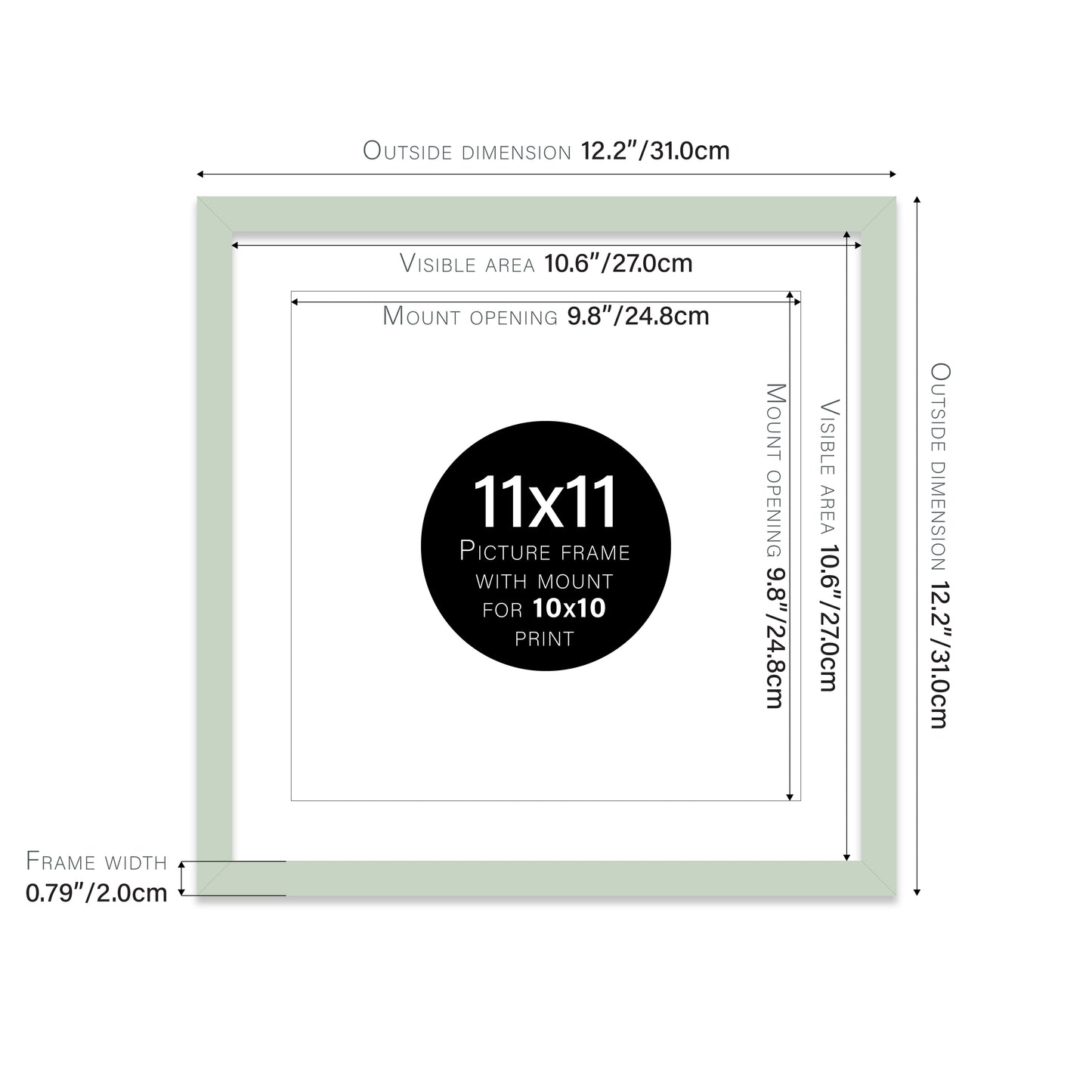 Mint Picture Frame 20mm Edge
