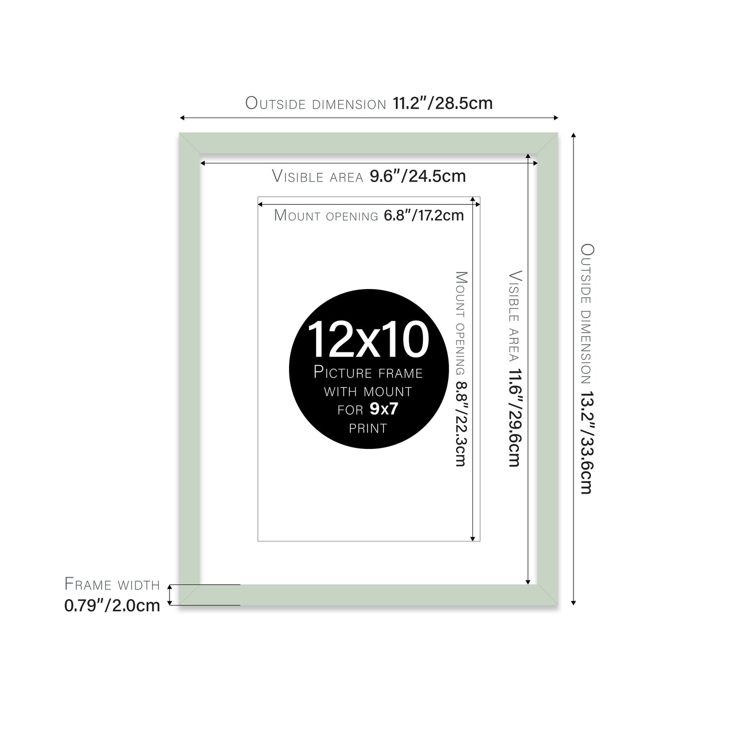 Mint Picture Frame 20mm Edge