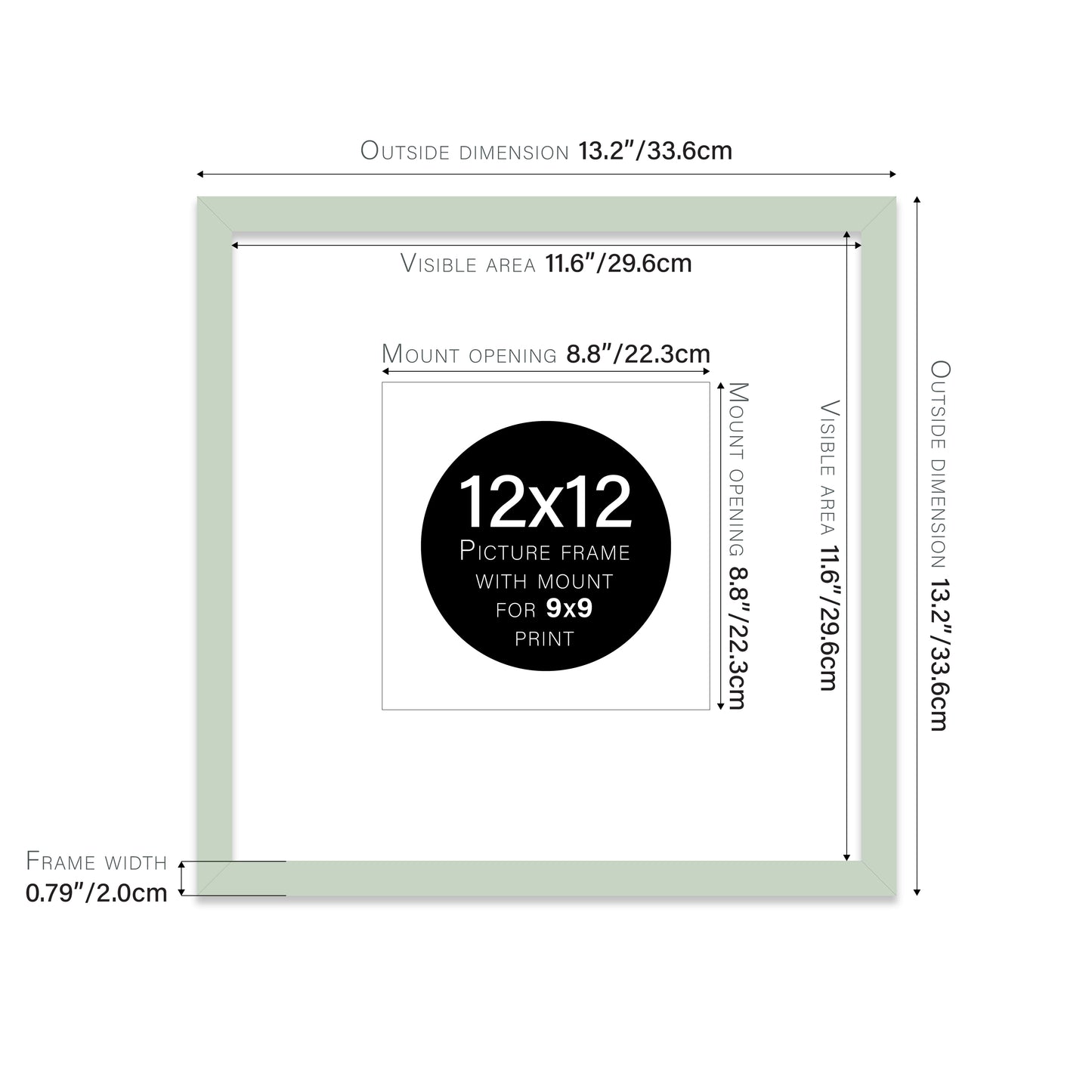 Mint Picture Frame 20mm Edge