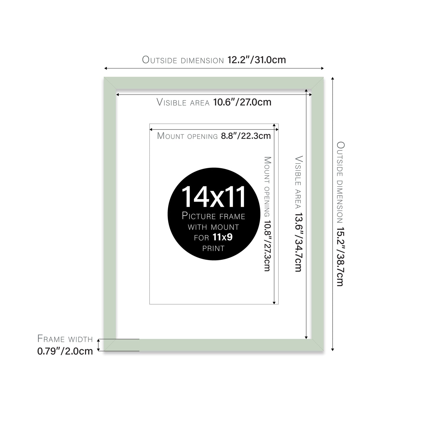 Mint Picture Frame 20mm Edge