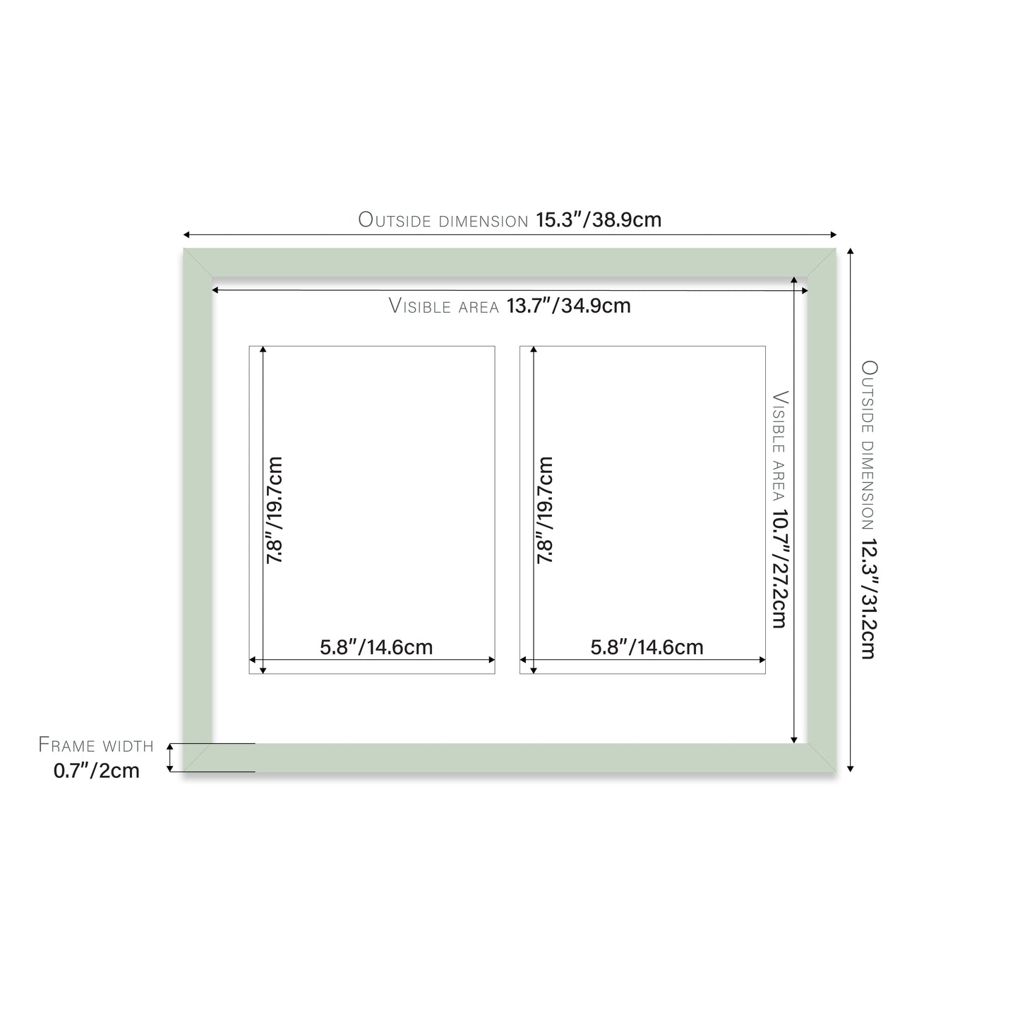 Mint Picture Frame 20mm Edge